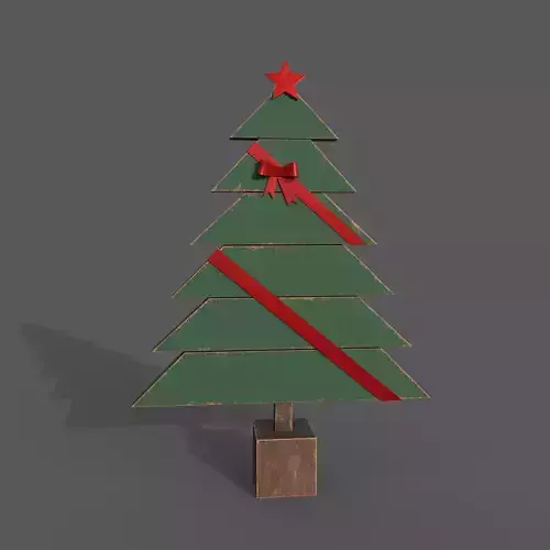 Christmas Tree Decor with bow Low-poly 3D model