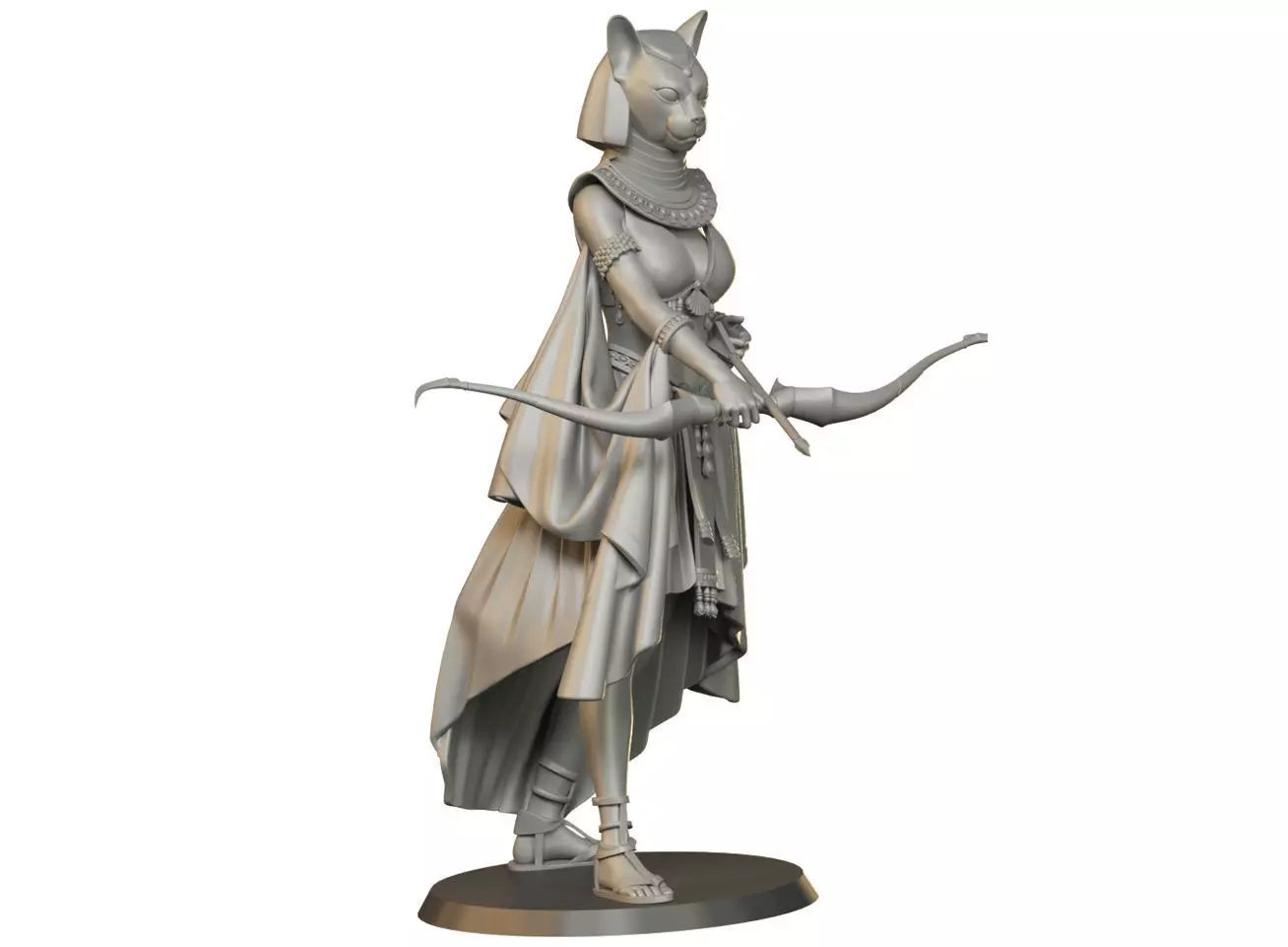 Bastet with bow 3D print model