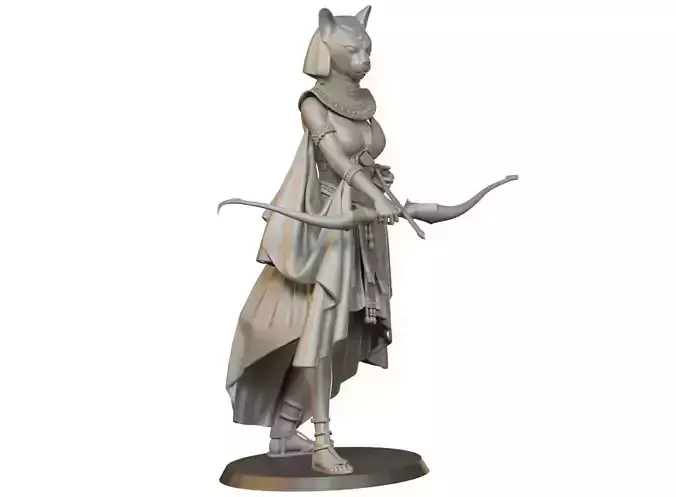 Bastet with bow 3D print model