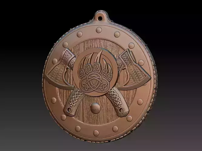 HM Kelt Hatchet Shield Keychain 3D print model