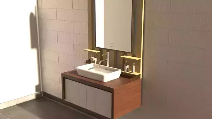 Modern Sink with Mirror
