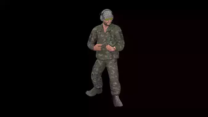 Soldier with the set of animations 15 pcs PBR GAME READY Low-poly 3D model