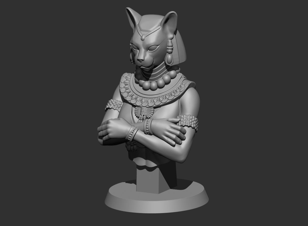 Bastet Bust 3D model 3D printable | CGTrader