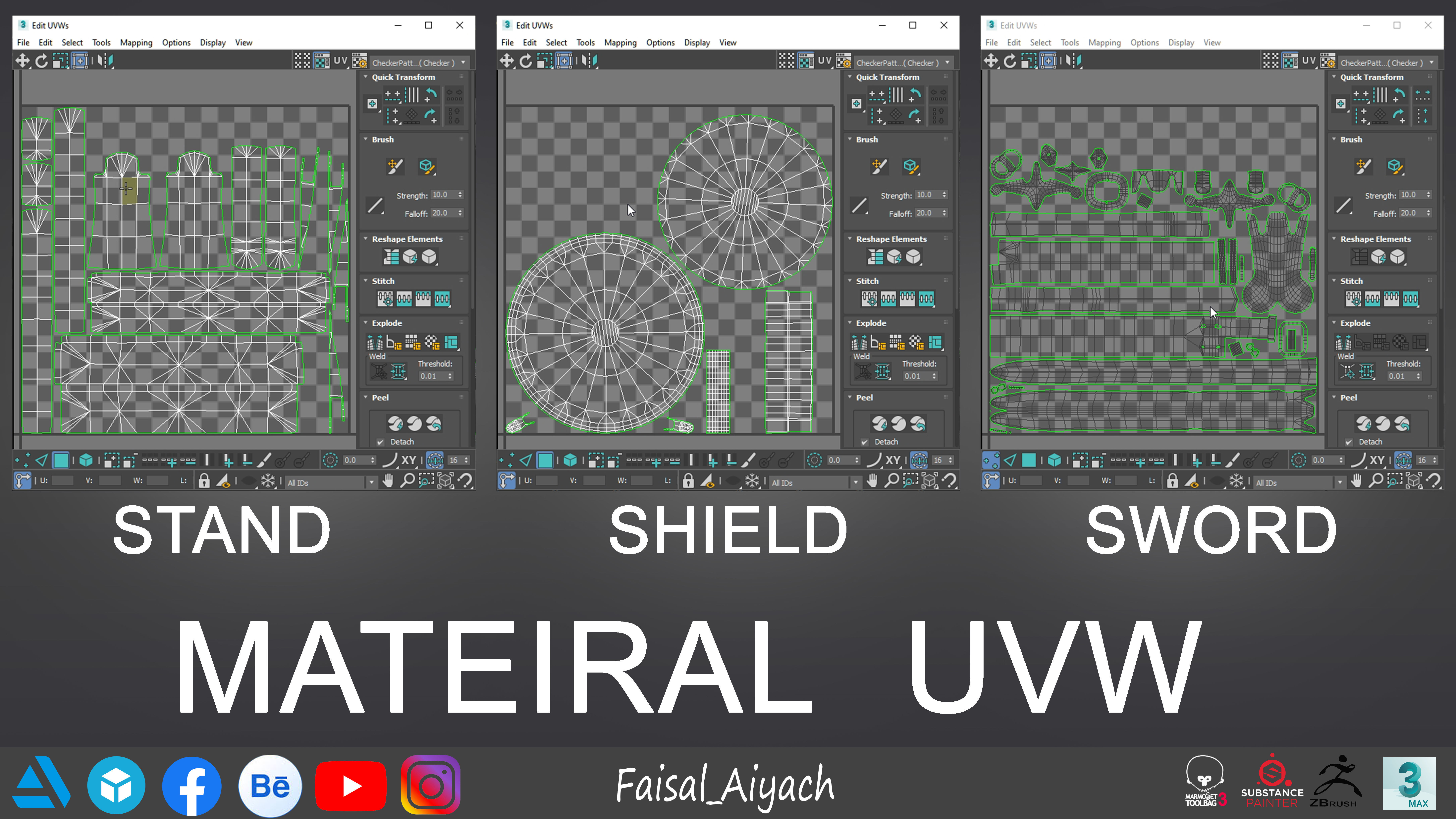 Arabic Sword And Shield Low-poly 3D model_18