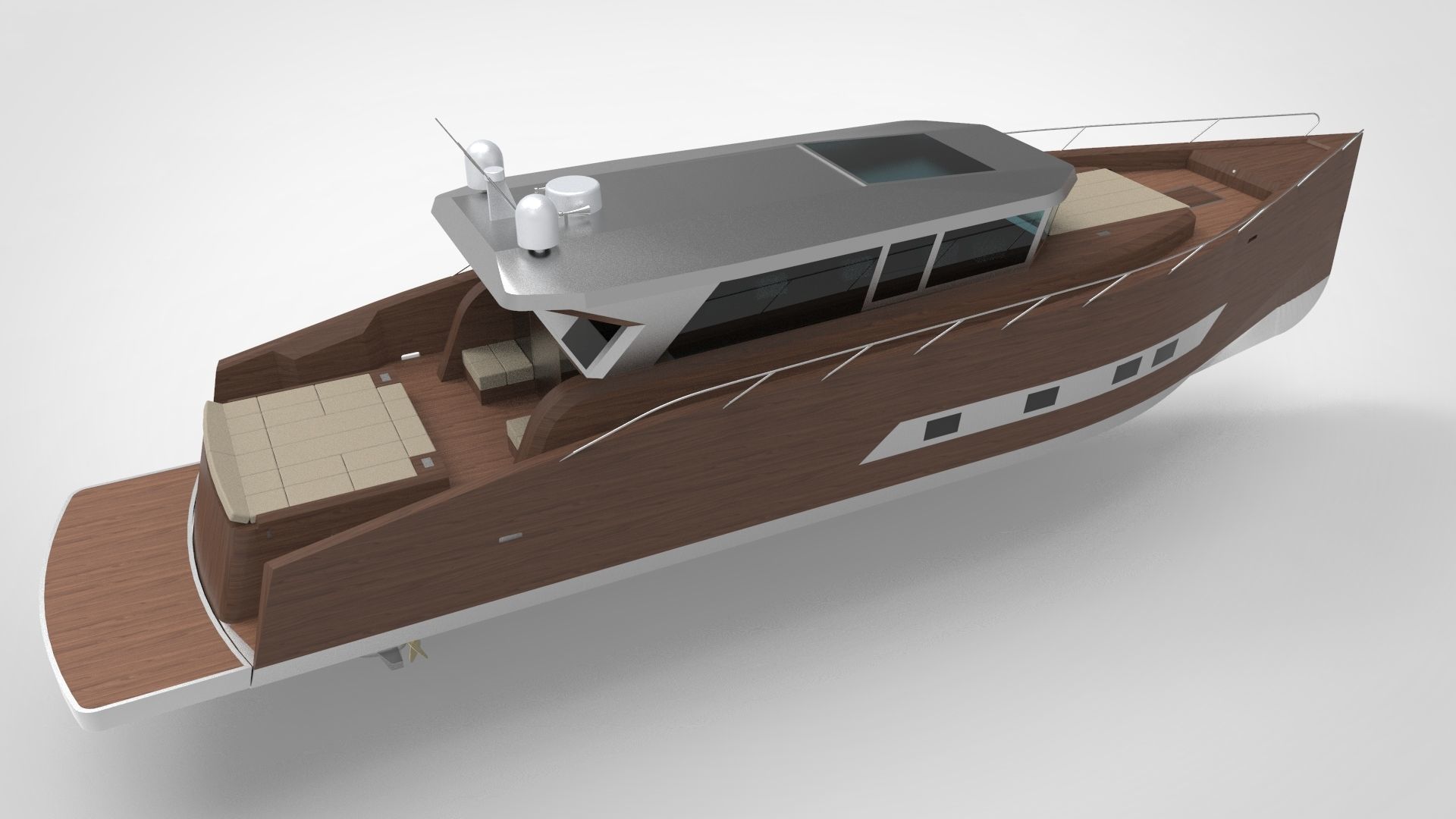 Modern luxury yacht  Low-poly 3D model_4