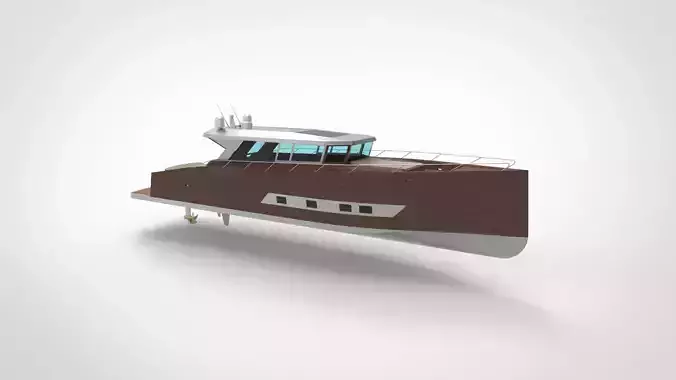 Modern luxury yacht  Low-poly 3D model