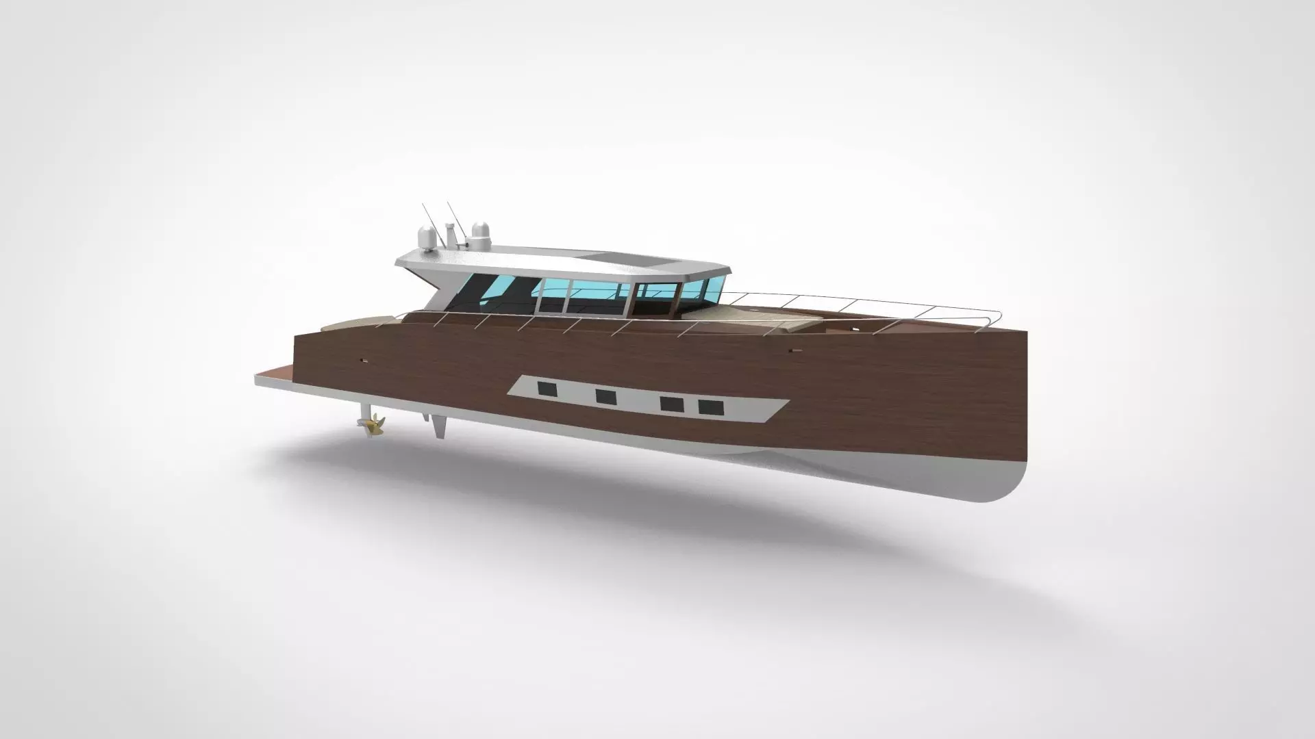 Modern luxury yacht  Low-poly 3D model_0