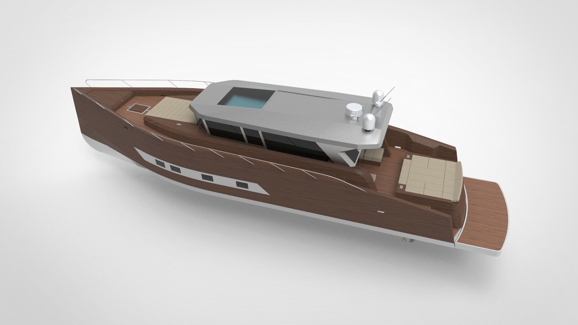 Modern luxury yacht  Low-poly 3D model_2