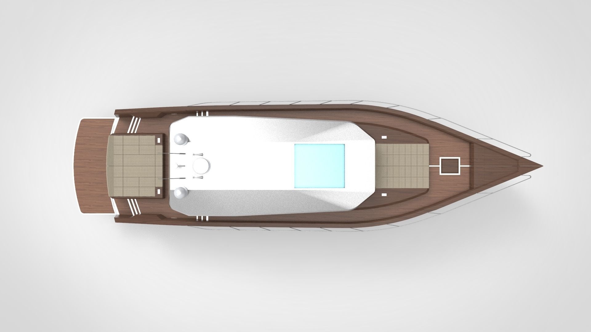 Modern luxury yacht  Low-poly 3D model_3