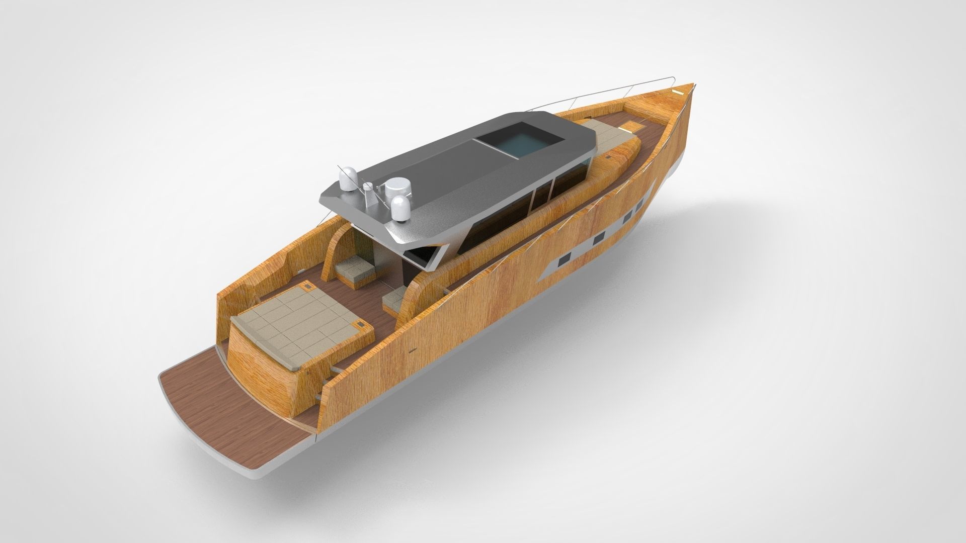 Modern luxury yacht Low-poly 3D model_4