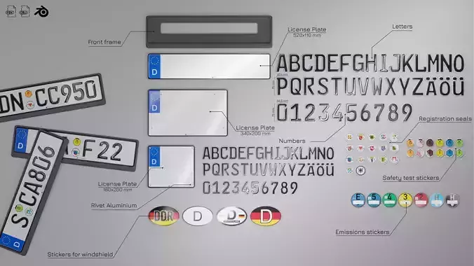 Customizable German License Plate v3