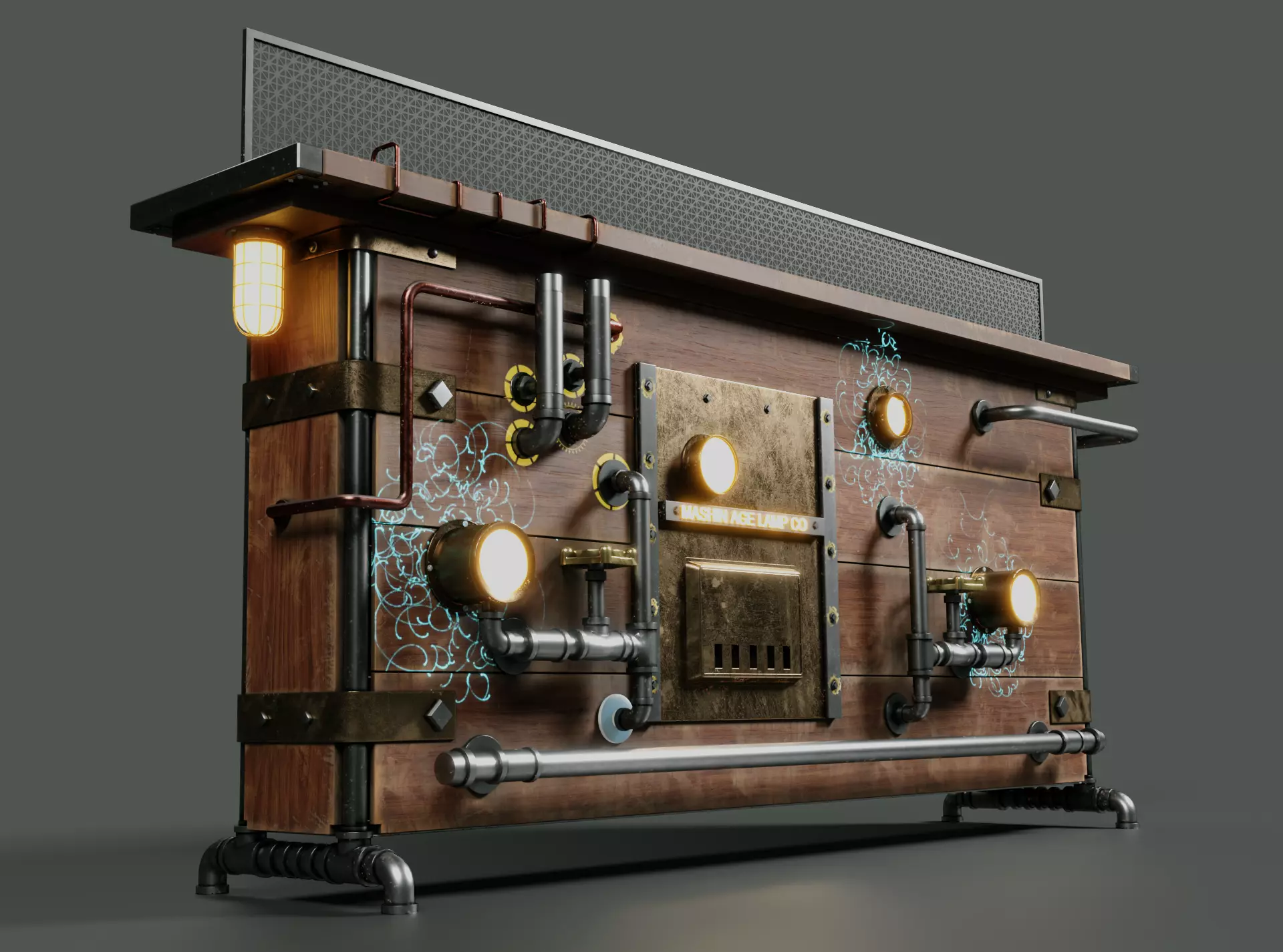 The machine age lamp company Low-poly 3D model_0