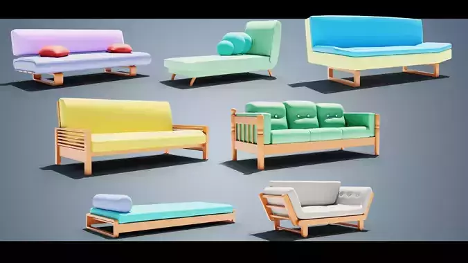 Stylized Furniture Sofa