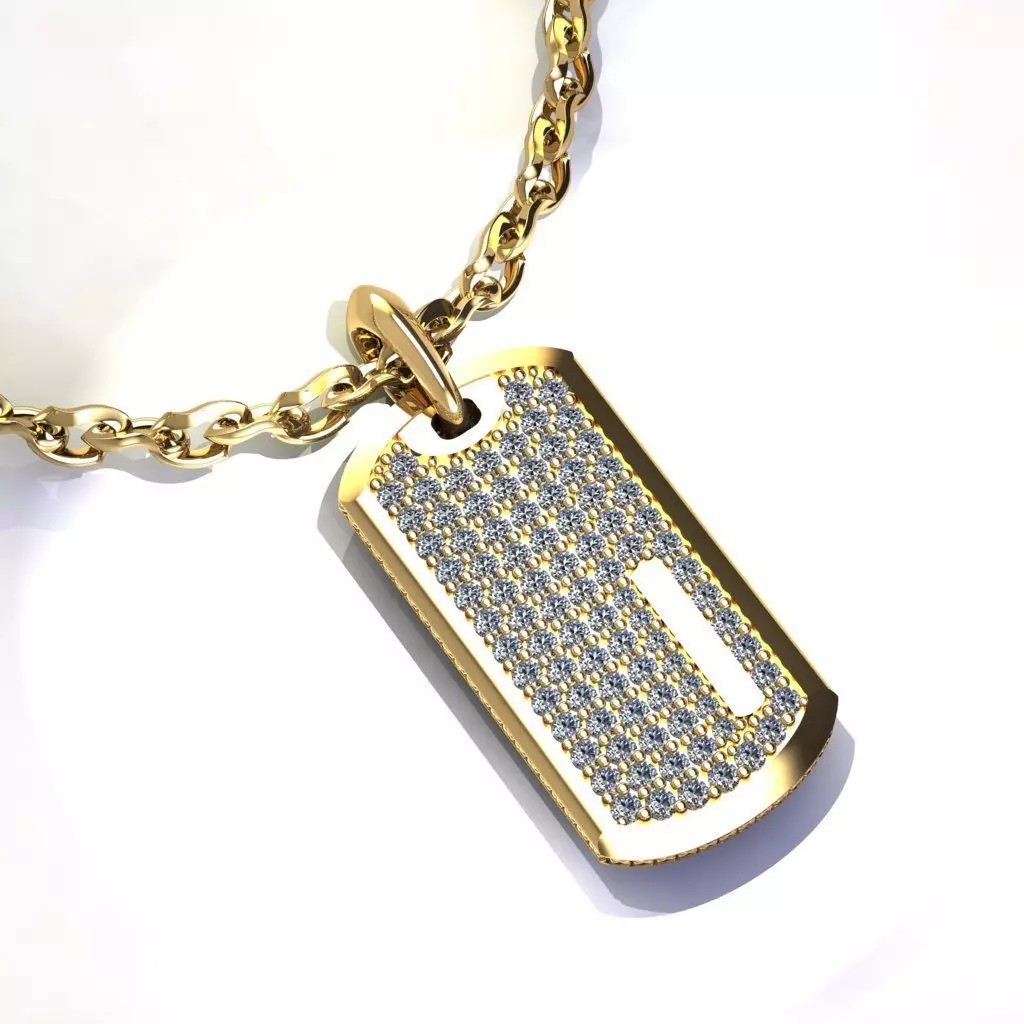 Gold Diamond Pendant 3D print model
