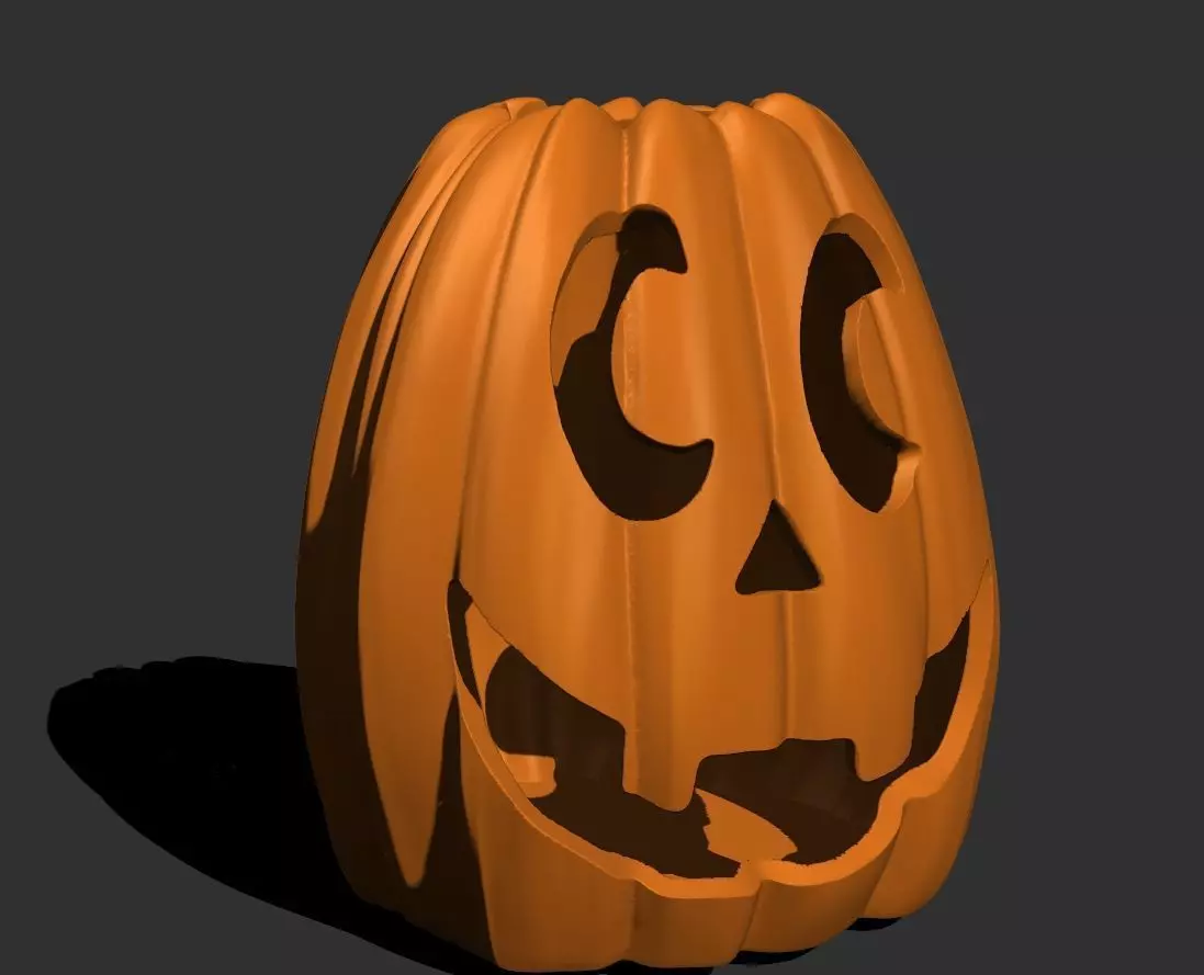 Jack-o-lantern mischief grin 3D print model_0