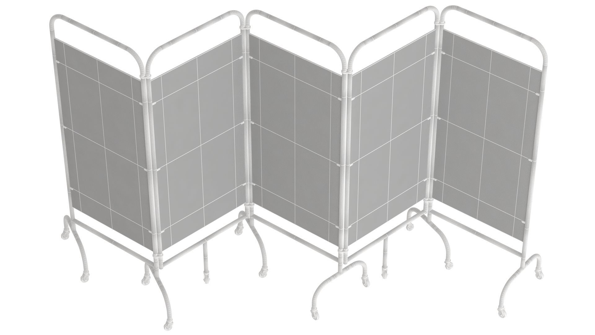 Mobile Folding Hospital Privacy Screen 01 3D model_11