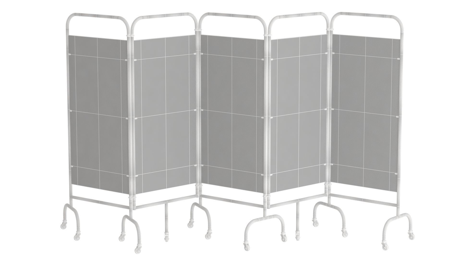 Mobile Folding Hospital Privacy Screen 01 3D model_9
