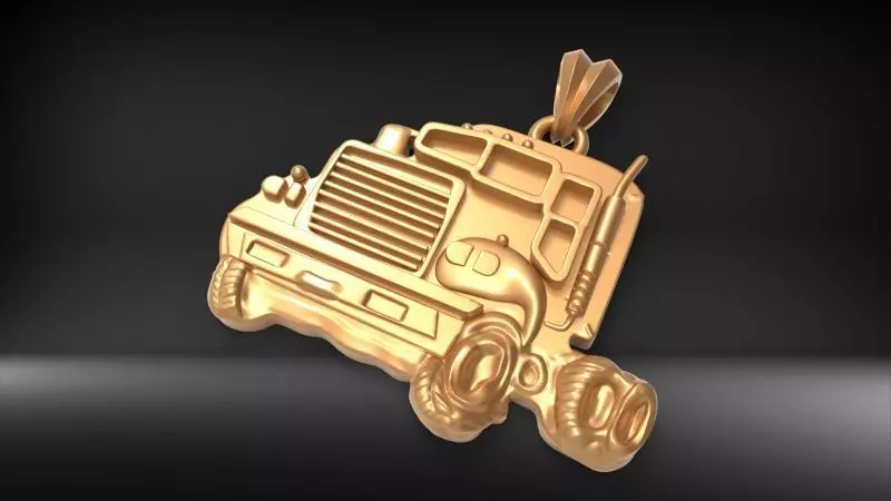 Semi Trailer Truck Pendant Necklace Jewerlry 3D print model