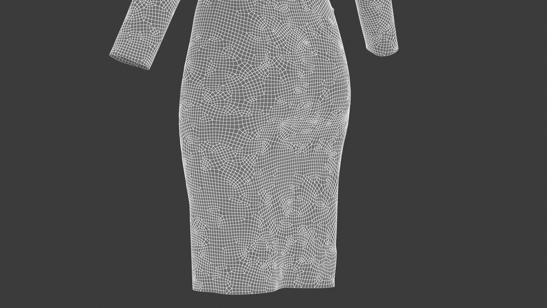 Woman Dress 01 Green 3D model_19