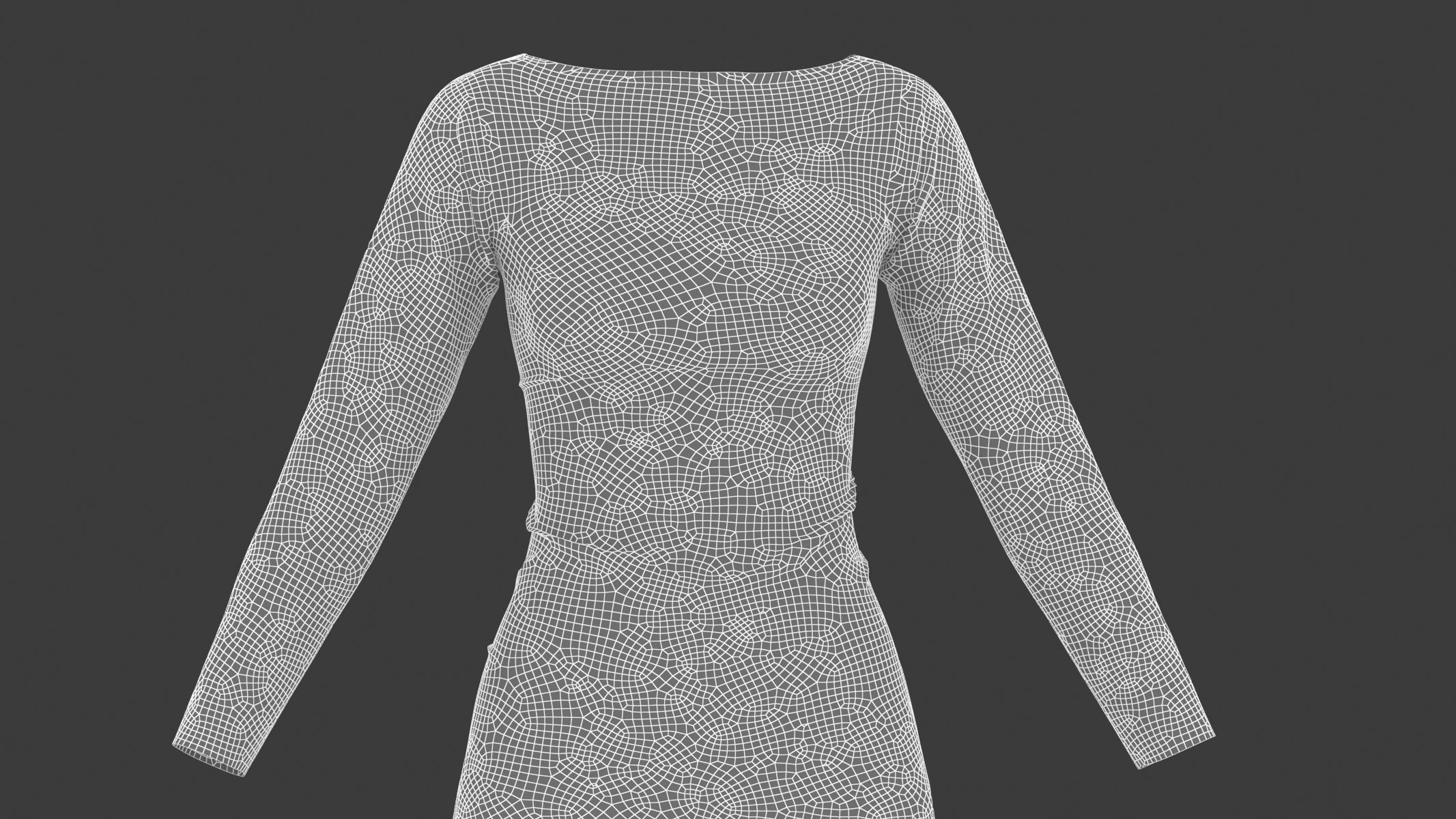 Woman Dress 01 Green 3D model_18