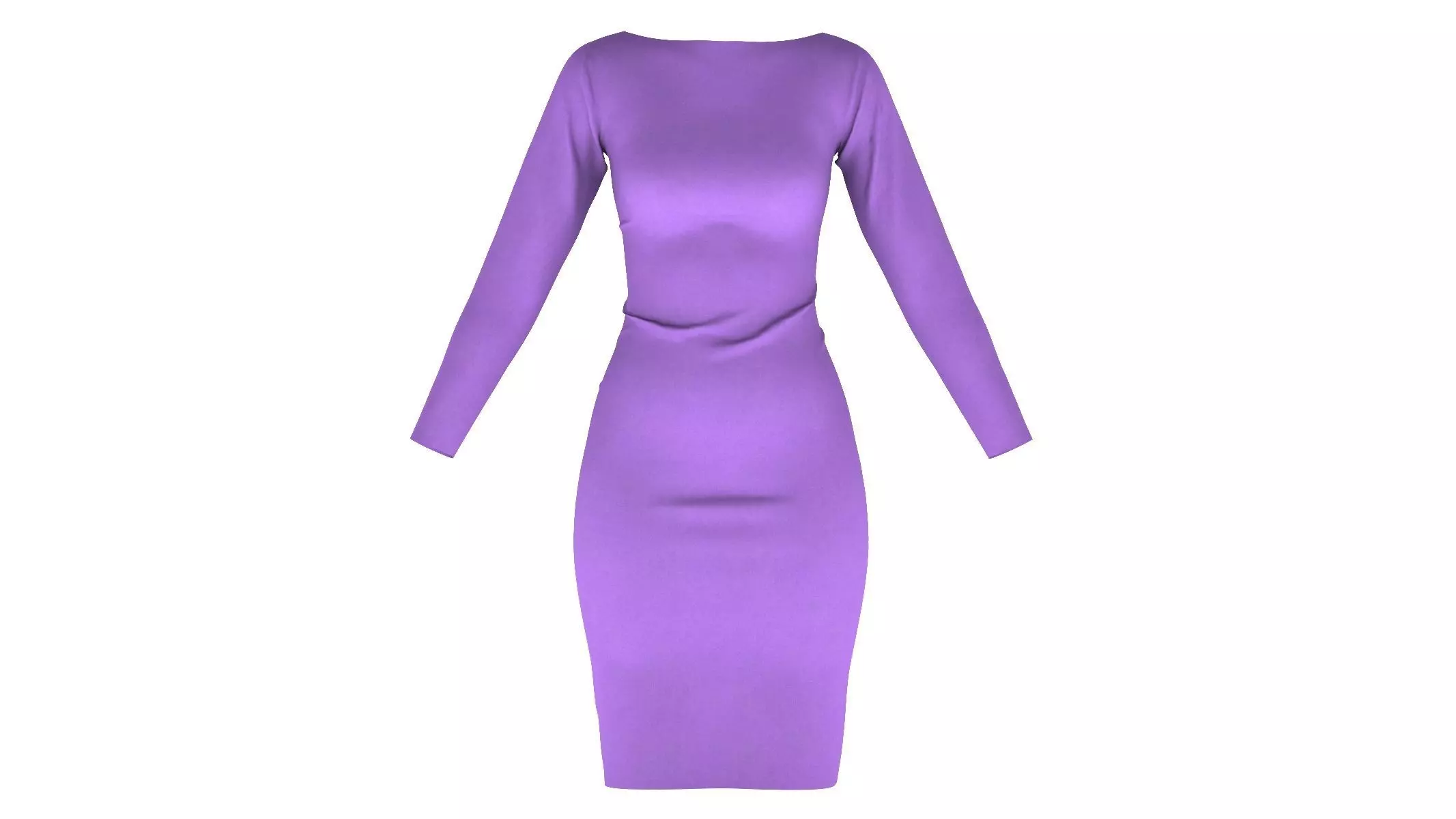 Woman Dress 01 Purple 3D model_0