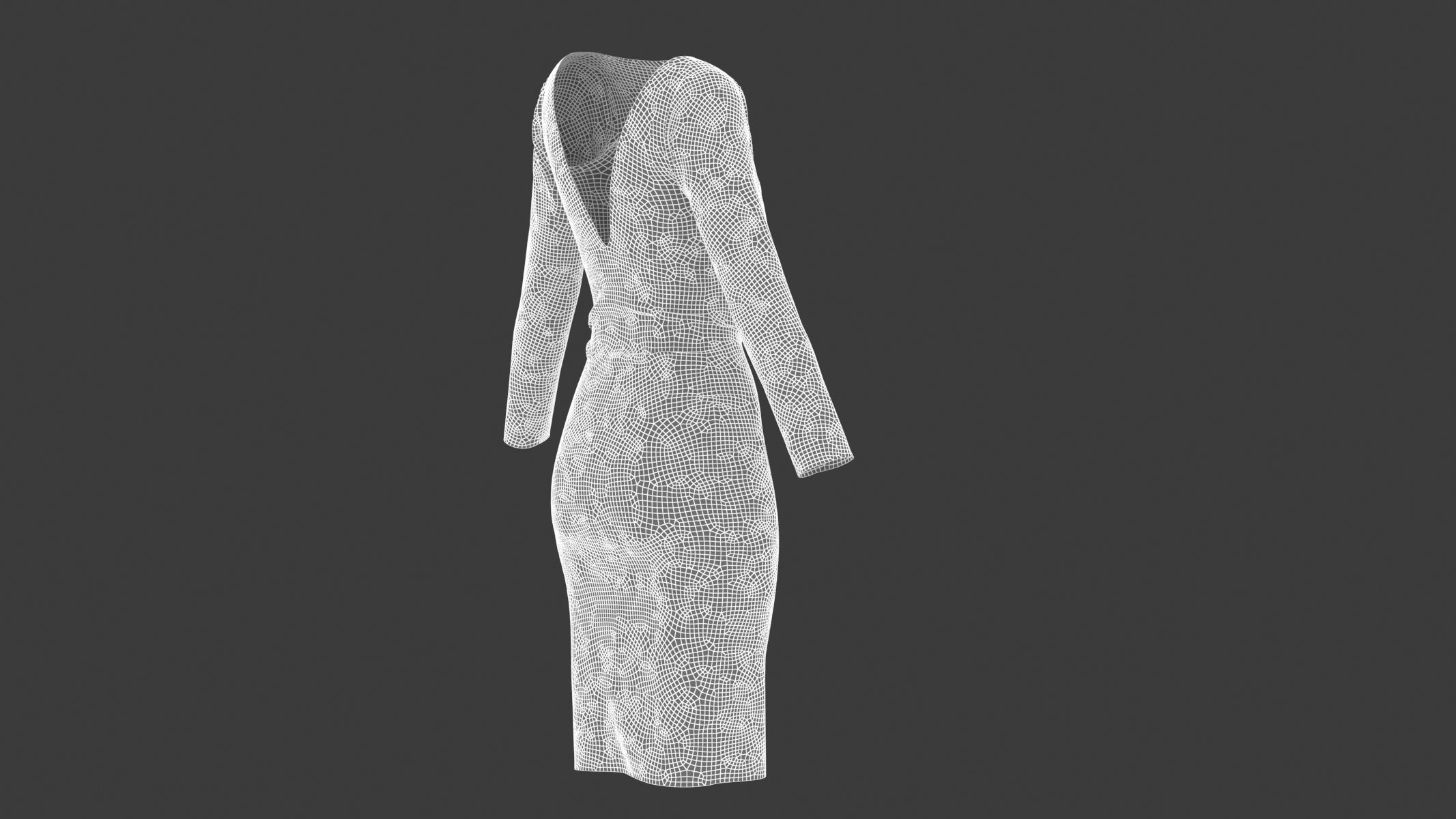 Woman Dress 01 Purple 3D model_13