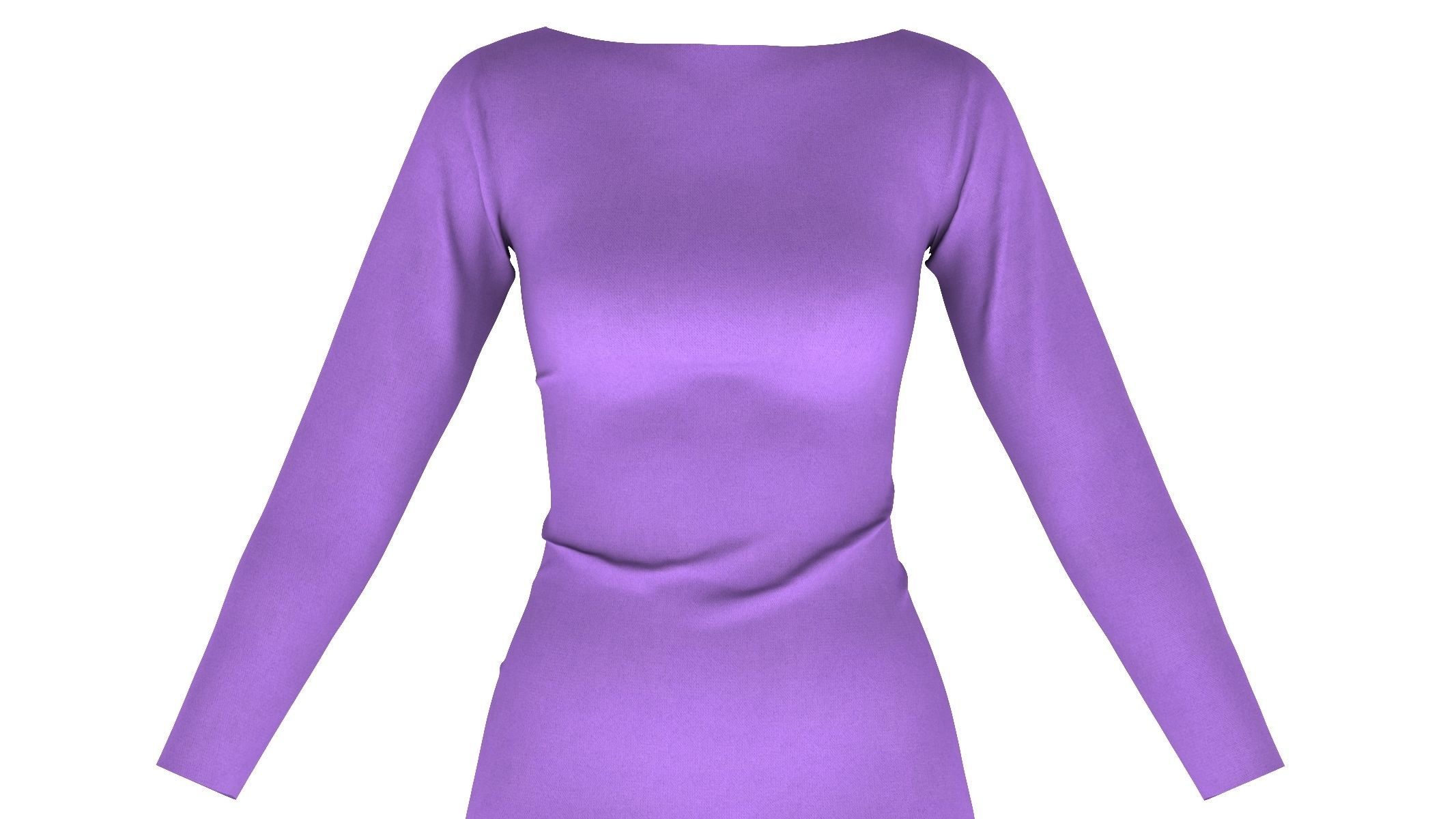 Woman Dress 01 Purple 3D model_8