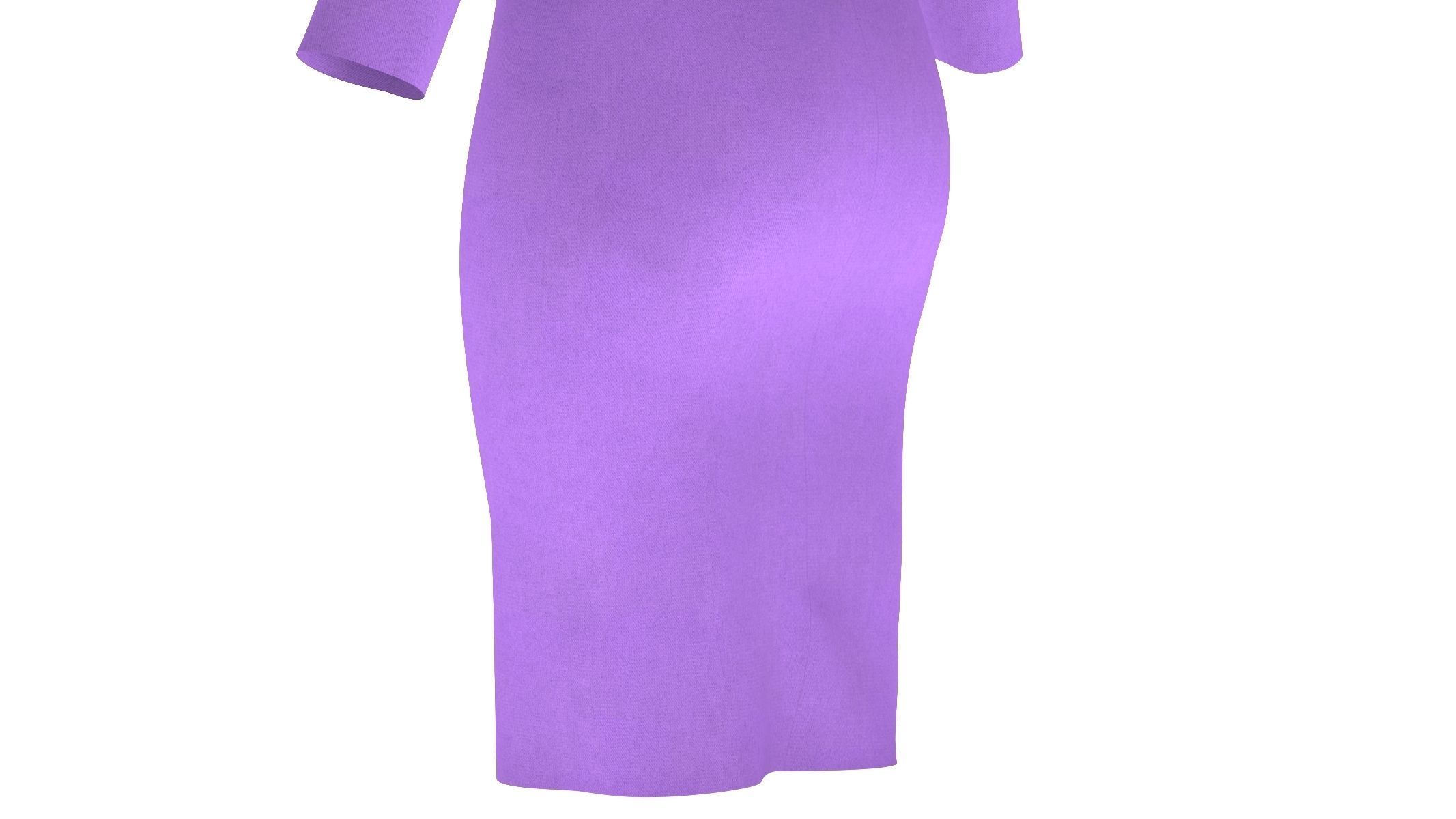 Woman Dress 01 Purple 3D model_9