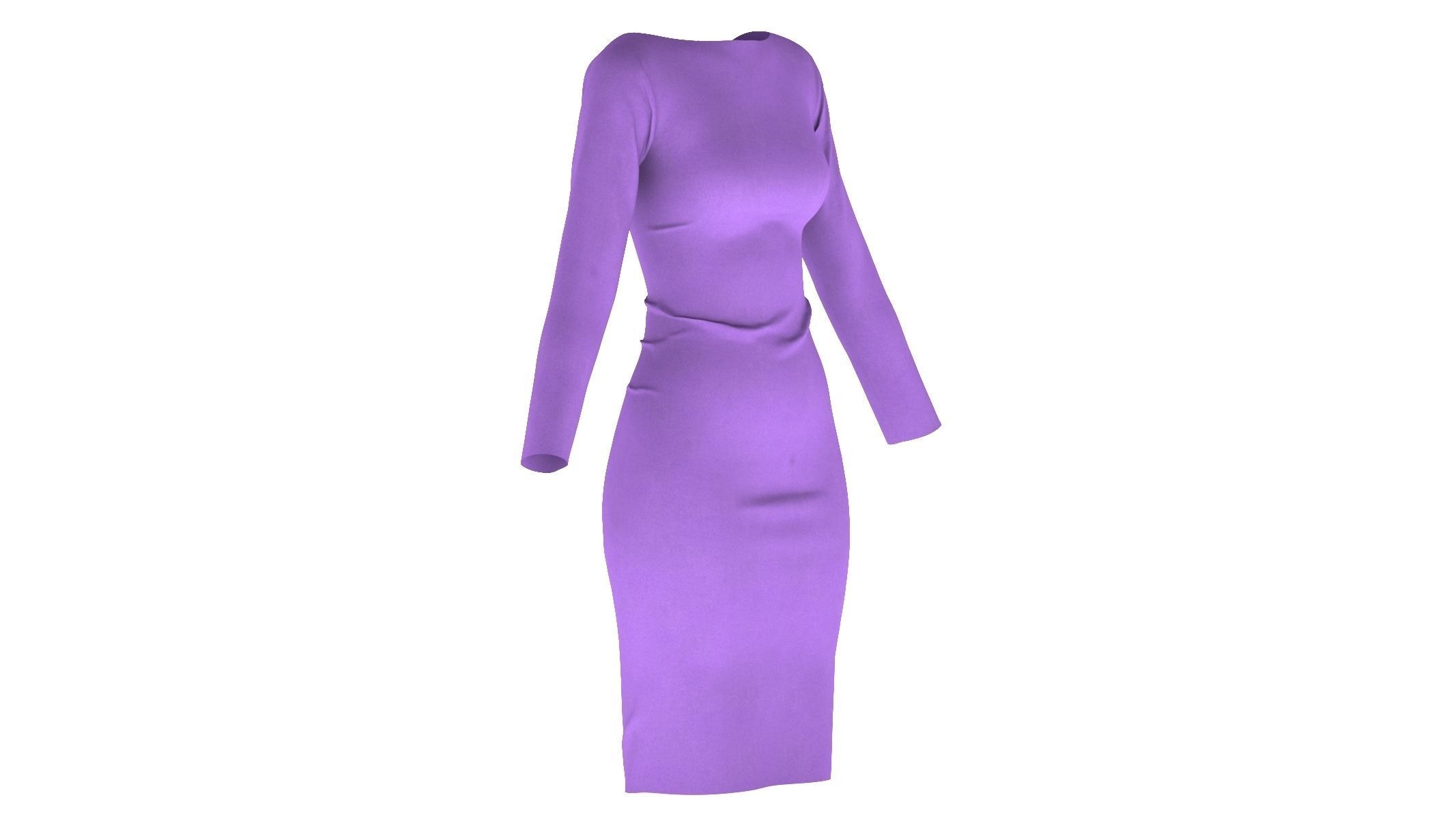 Woman Dress 01 Purple 3D model_1