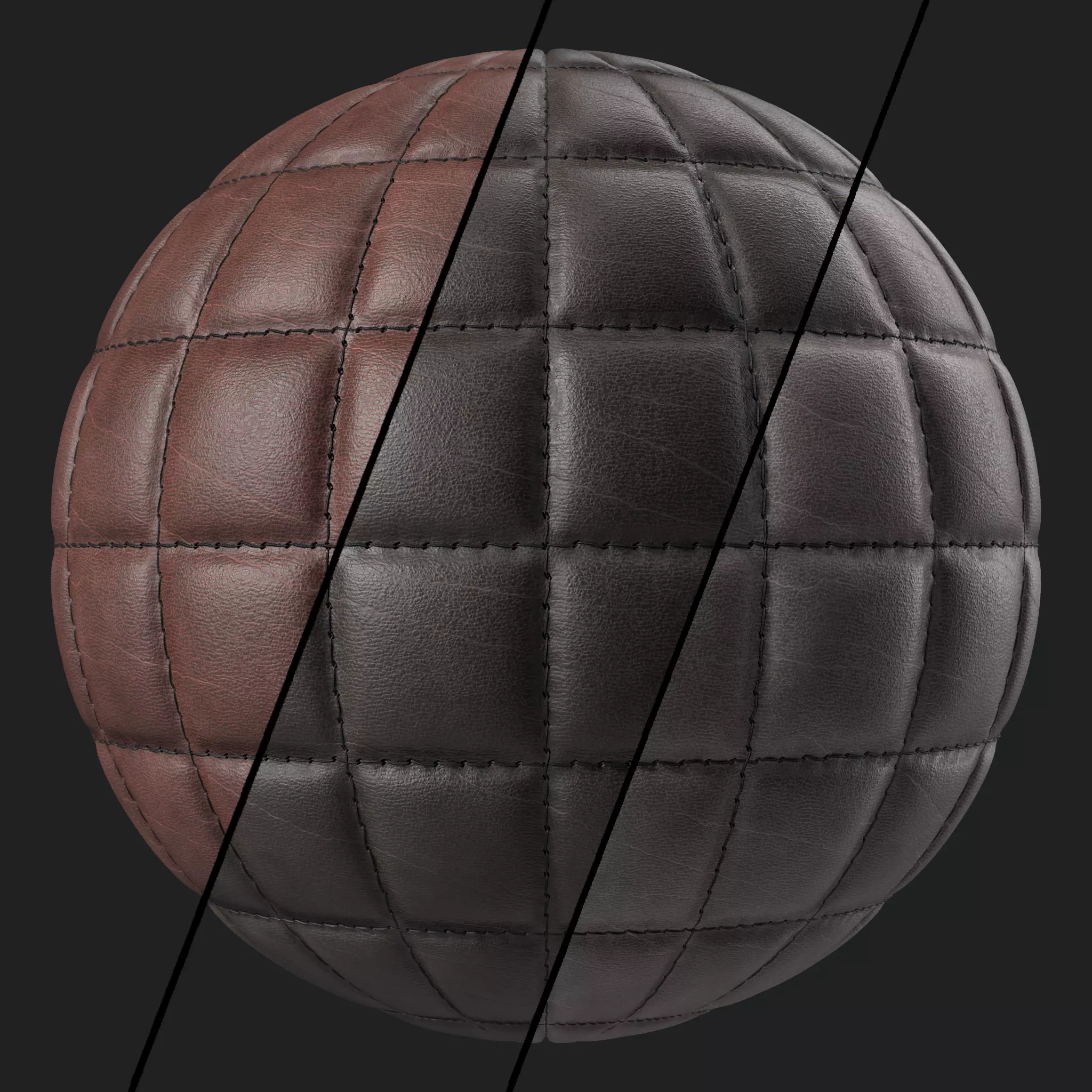 Leather Materials 37- Stitched Leather - Sbsar Pbr 4k Seamless Texture_0