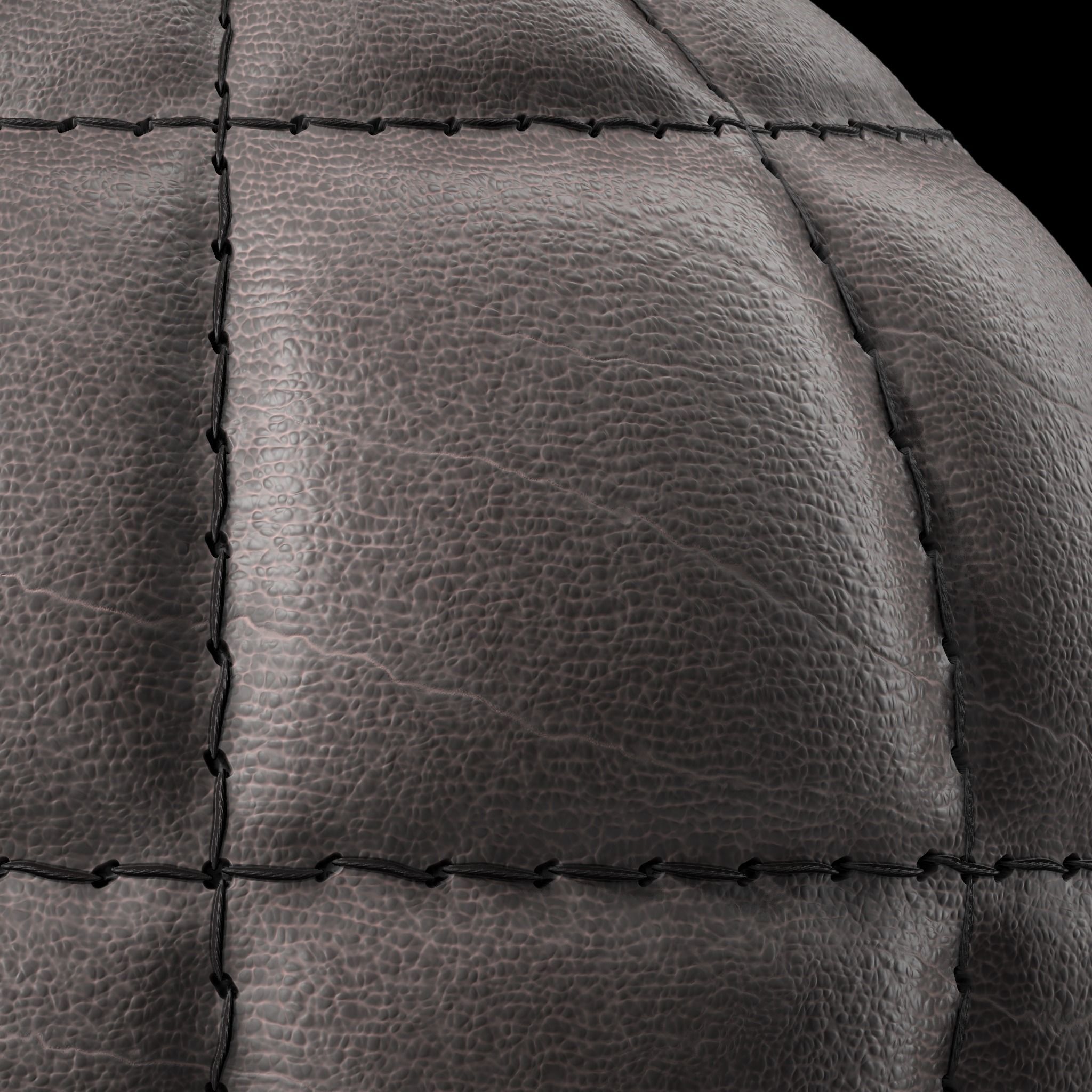 Leather Materials 37- Stitched Leather - Sbsar Pbr 4k Seamless Texture_7