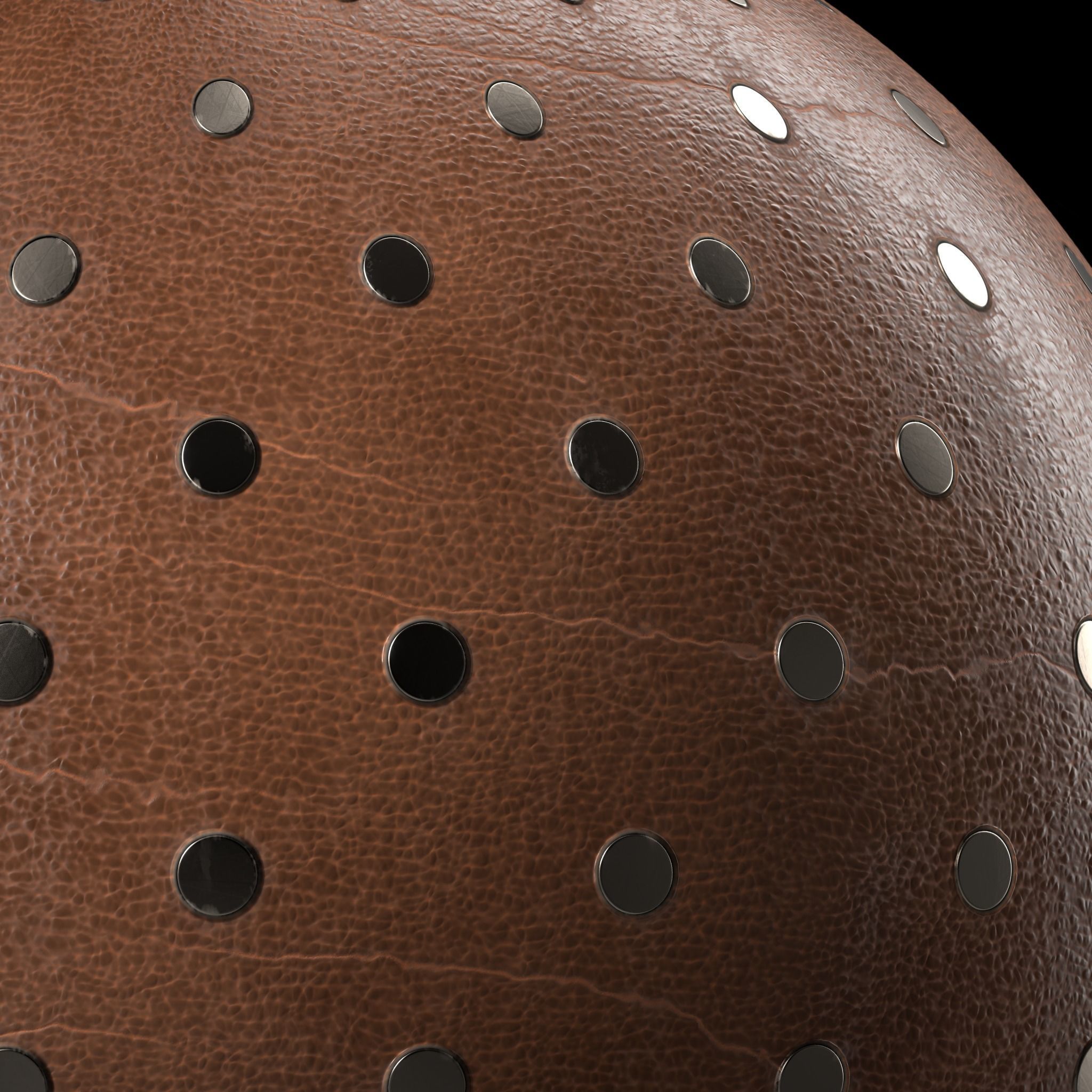 Leather Materials 39- Leather Panel By Dot Metal - Pbr Seamless Texture_2