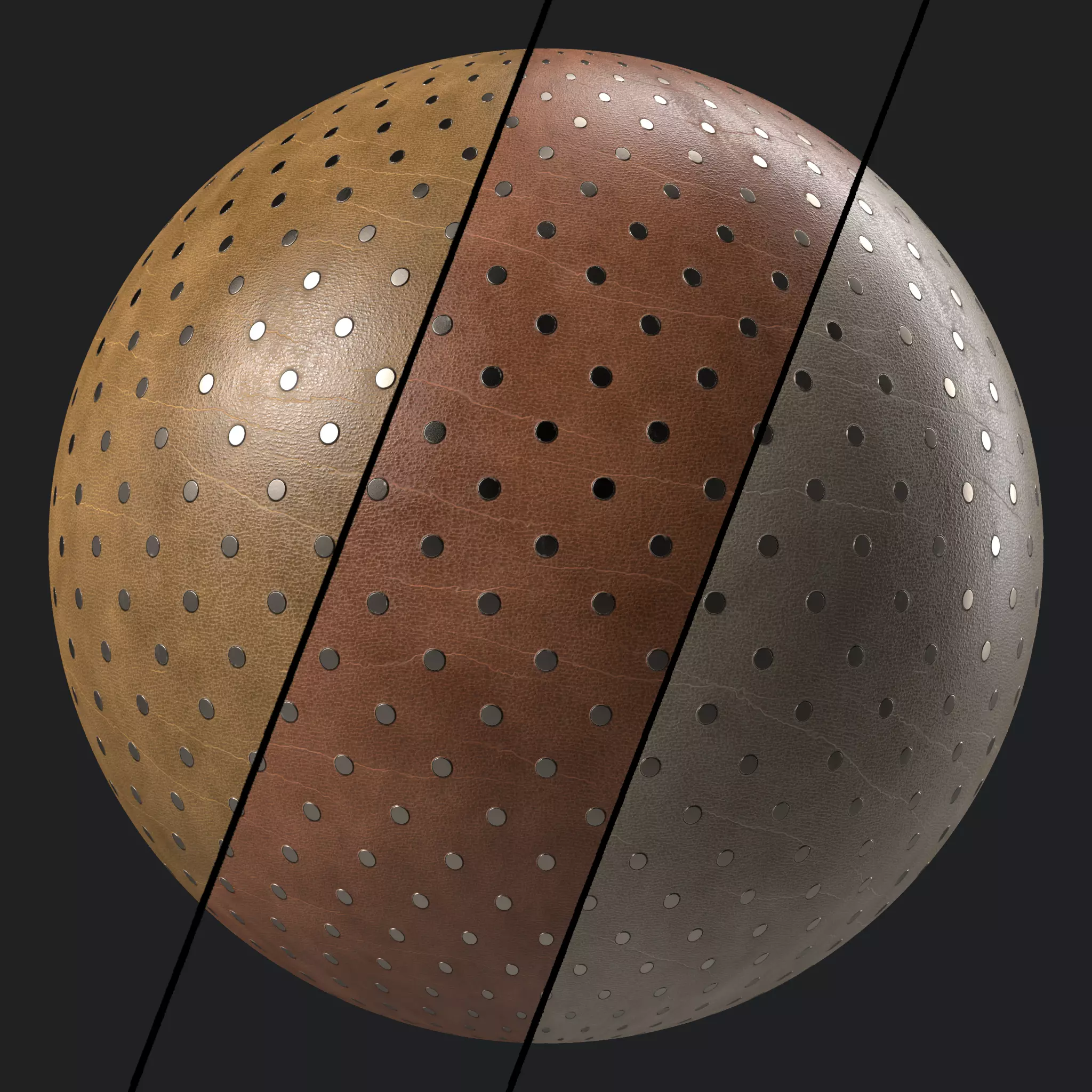 Leather Materials 39- Leather Panel By Dot Metal - Pbr Seamless Texture_0