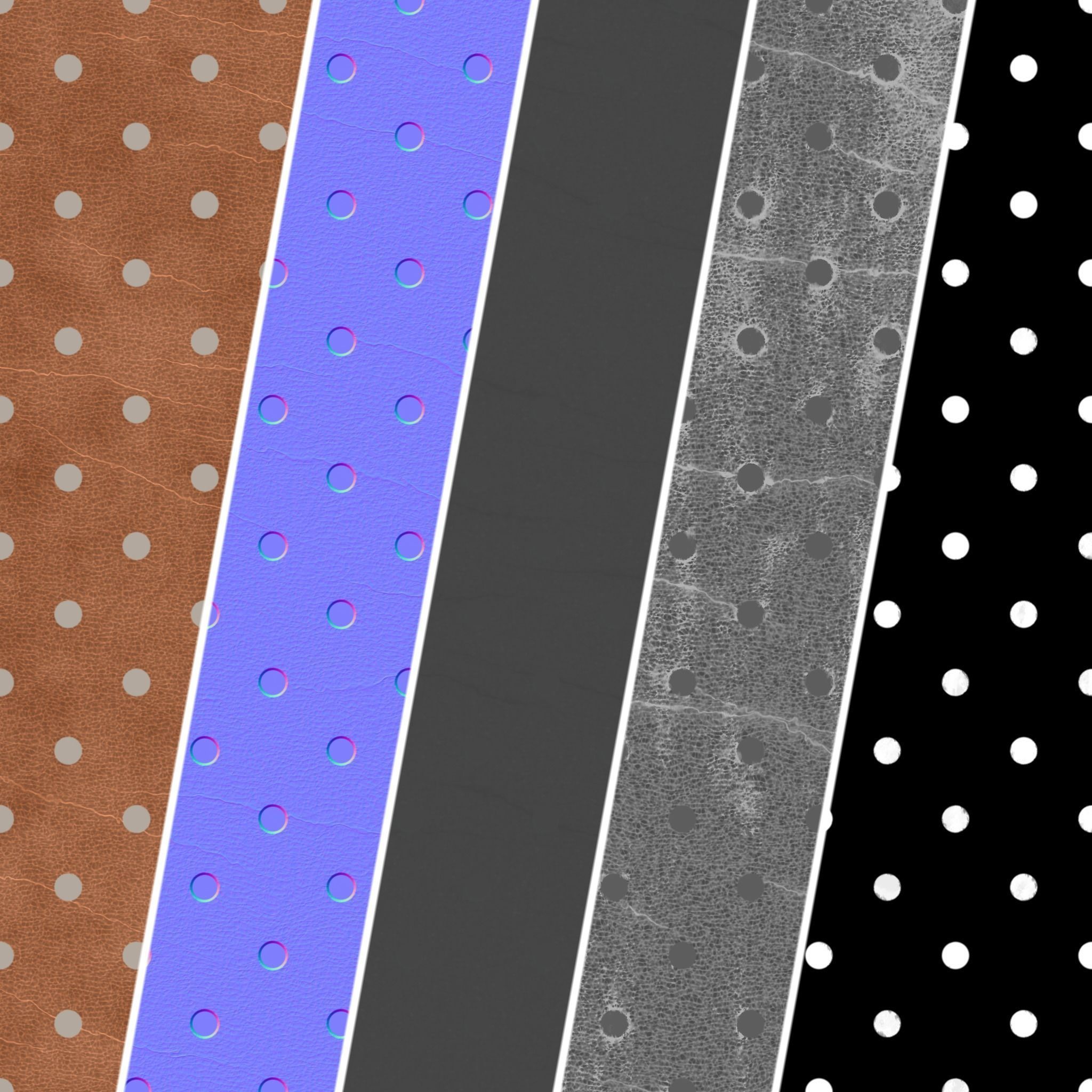 Leather Materials 39- Leather Panel By Dot Metal - Pbr Seamless Texture_3