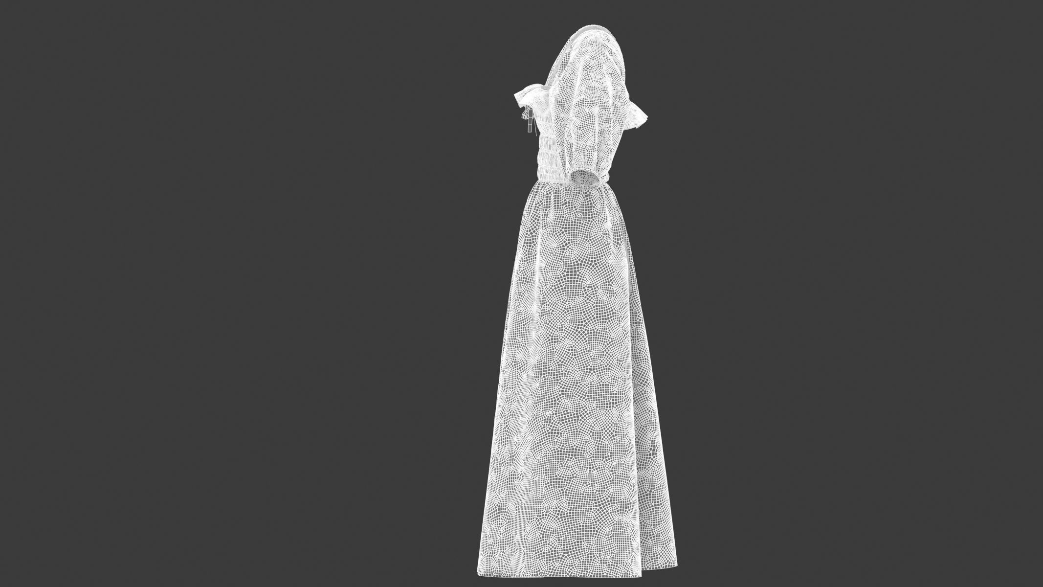 Woman Dress 03 Yellow 3D model_18