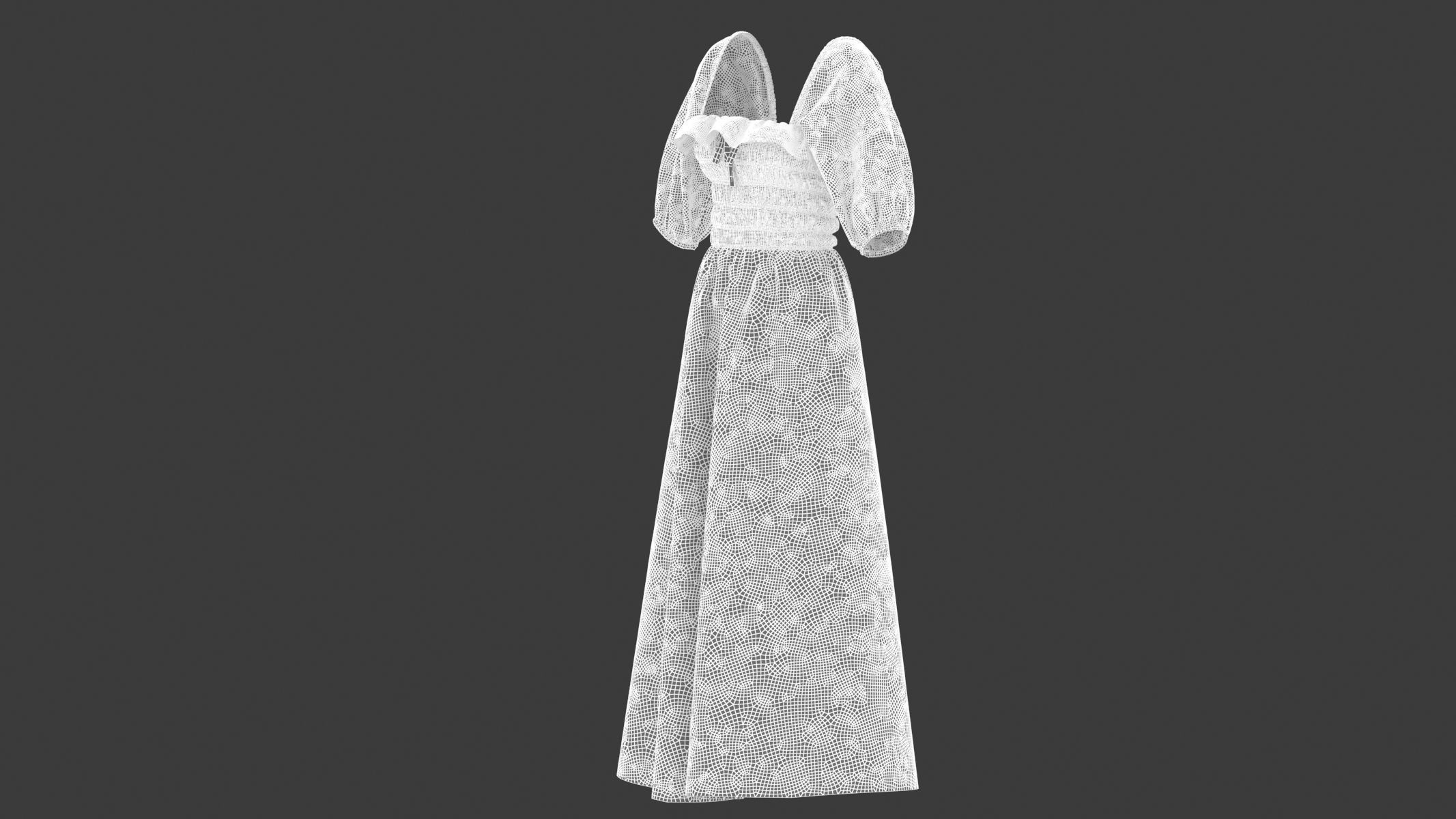 Woman Dress 03 Yellow 3D model_14