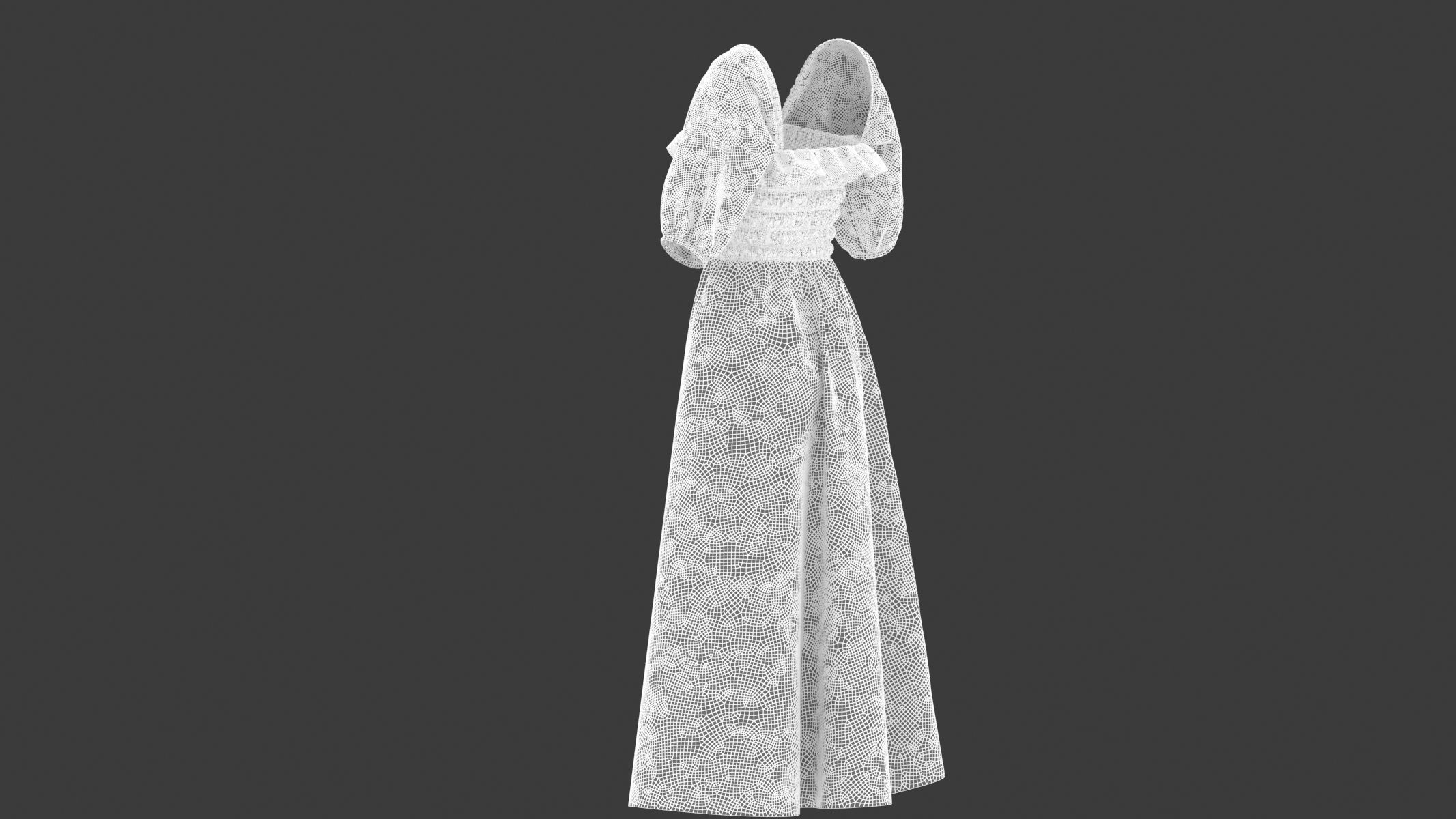Woman Dress 03 Yellow 3D model_9