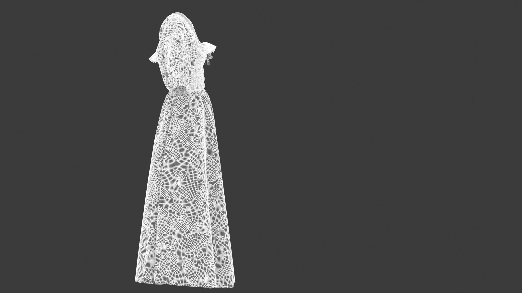 Woman Dress 03 Yellow 3D model_15