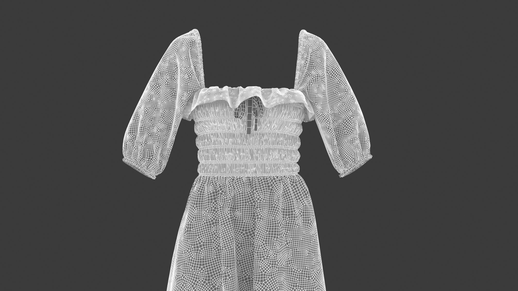 Woman Dress 03 Yellow 3D model_13