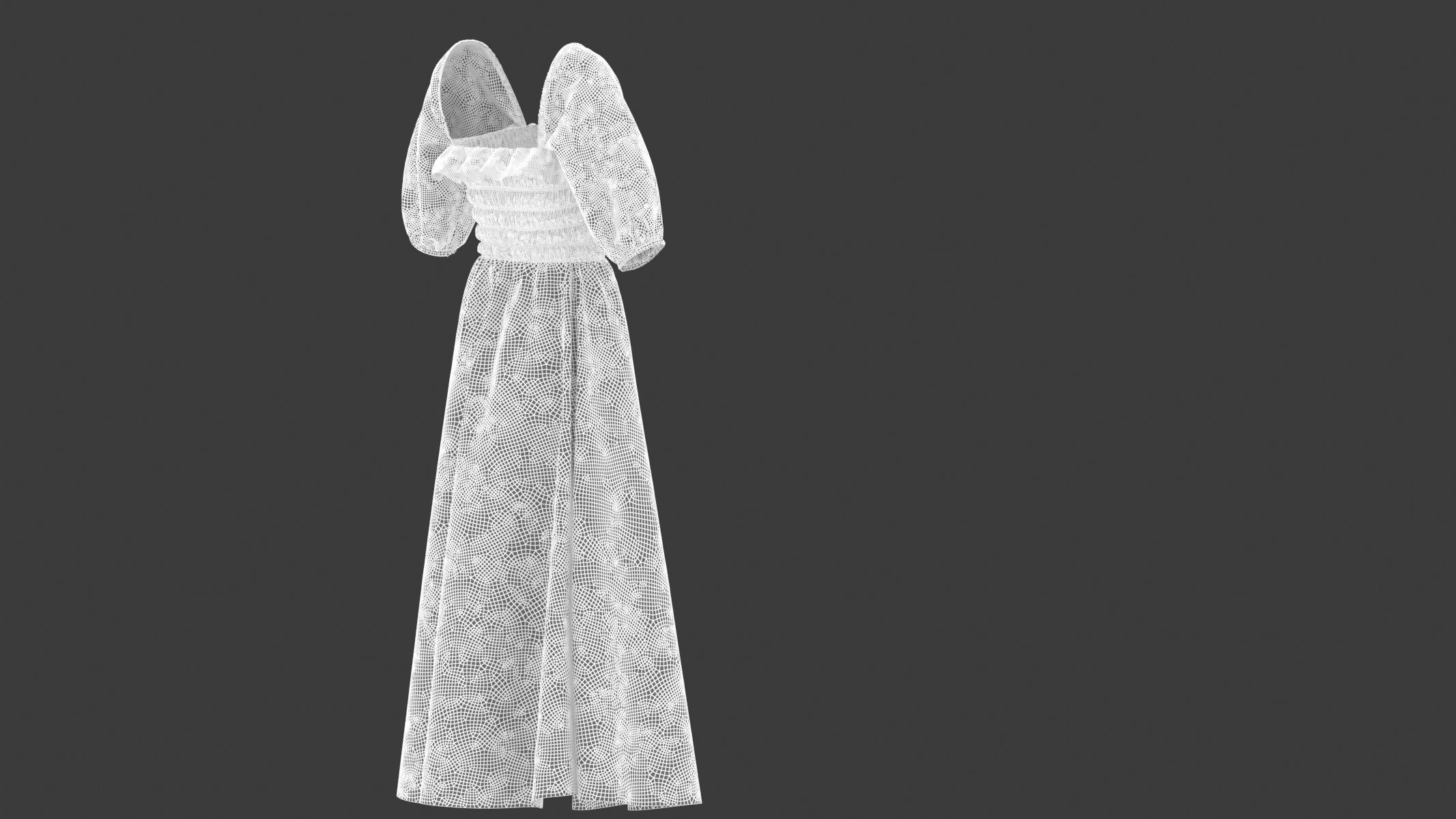 Woman Dress 03 Yellow 3D model_10
