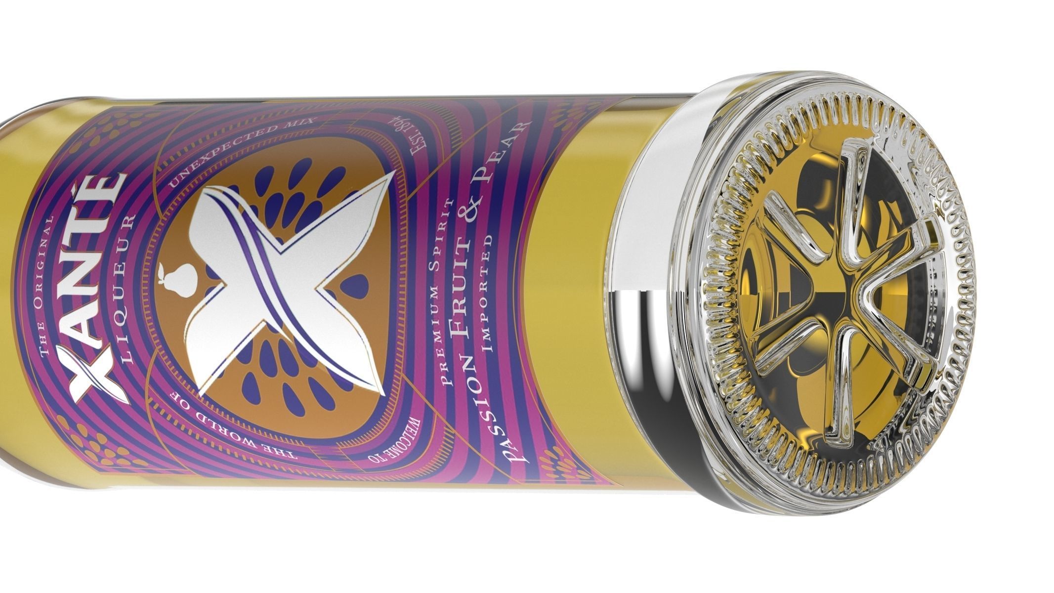 Xante Liqueur Bottle 3D model_3