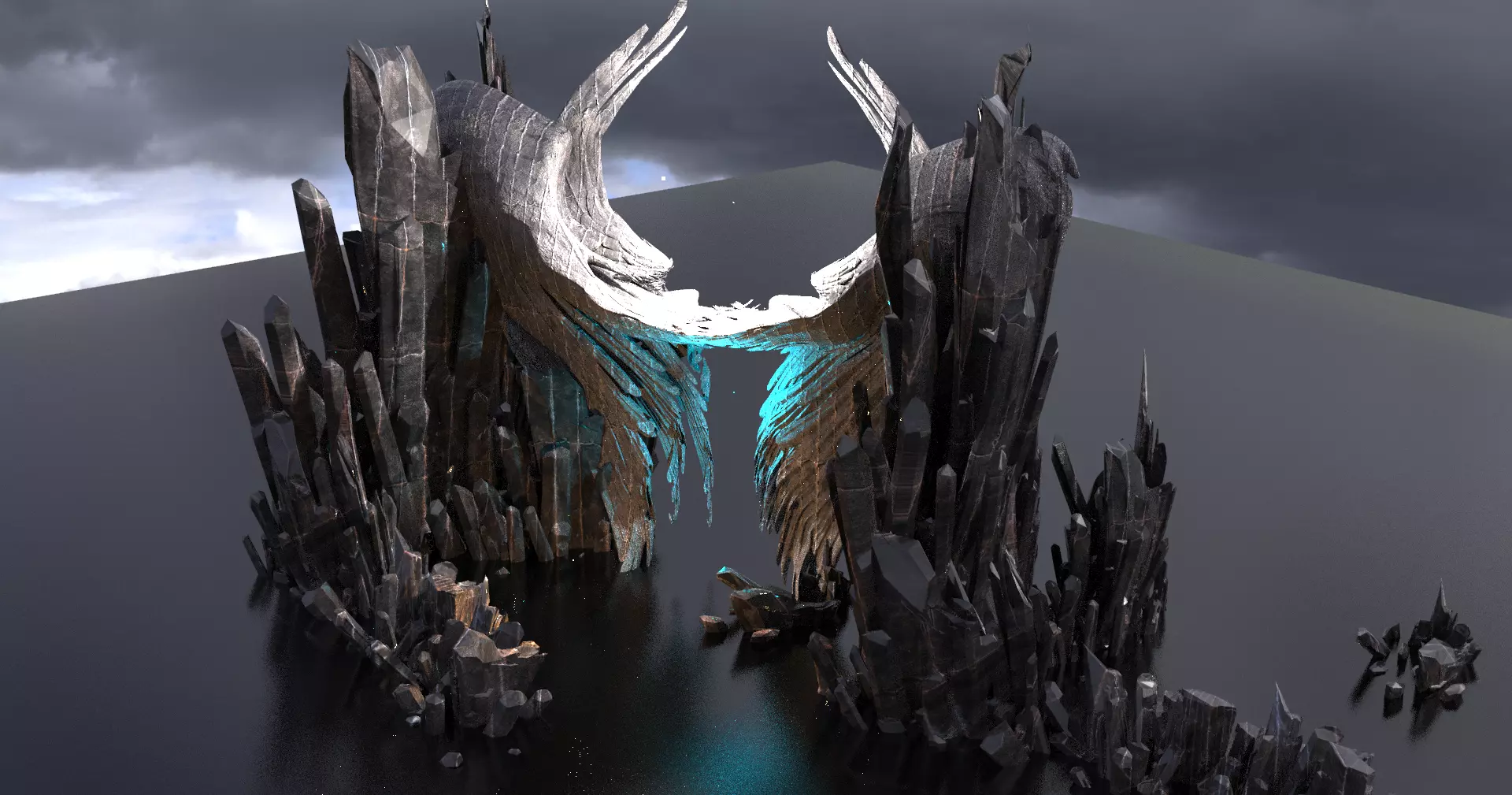 Nephilim cliff mountains 3D model_0