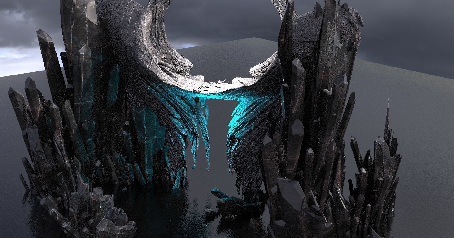 Nephilim cliff mountains 3D model_1