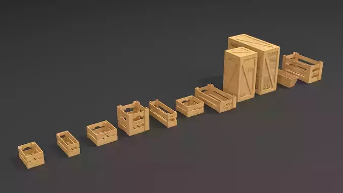 PBR Industrial Wooden Crate Collection 