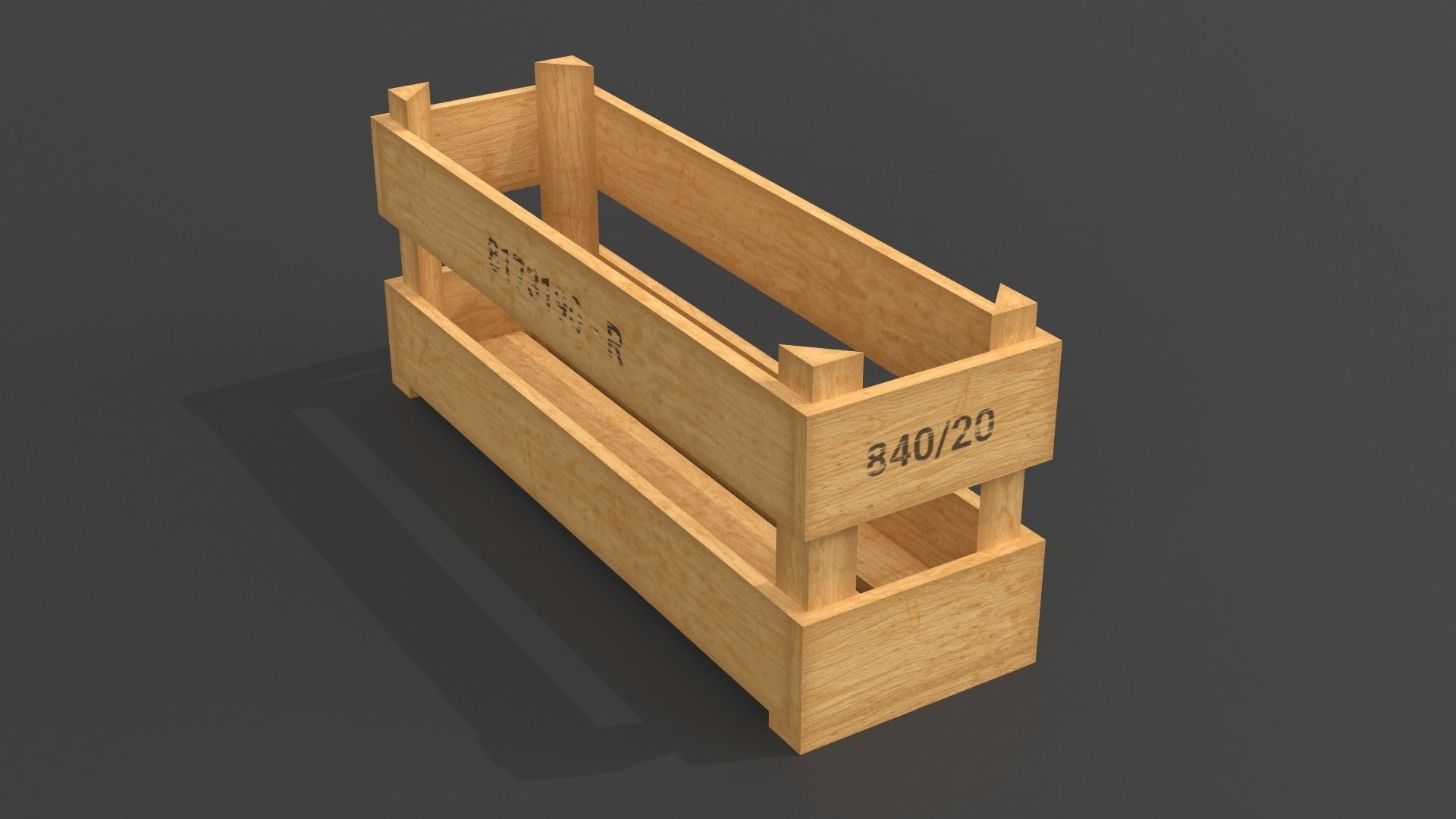 PBR Industrial Wooden Crate Collection  Low-poly 3D model_7