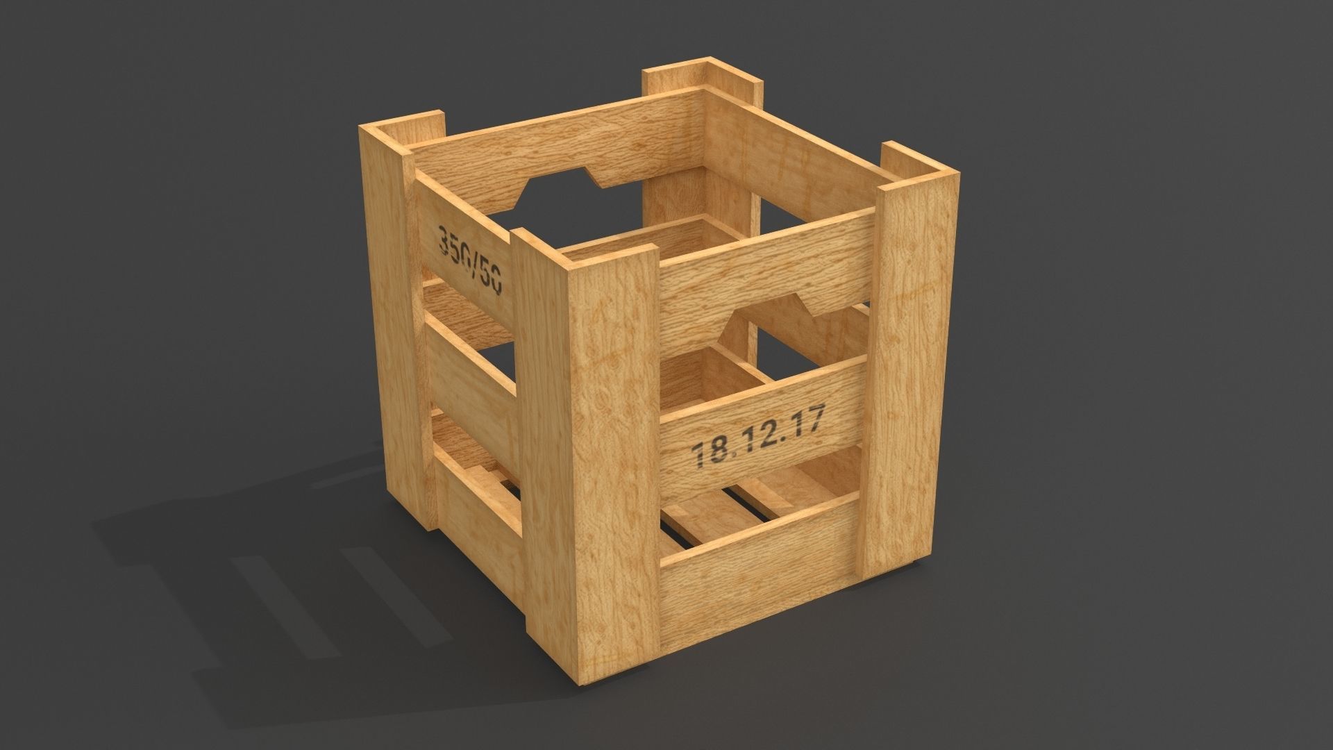 PBR Industrial Wooden Crate Collection  Low-poly 3D model_6