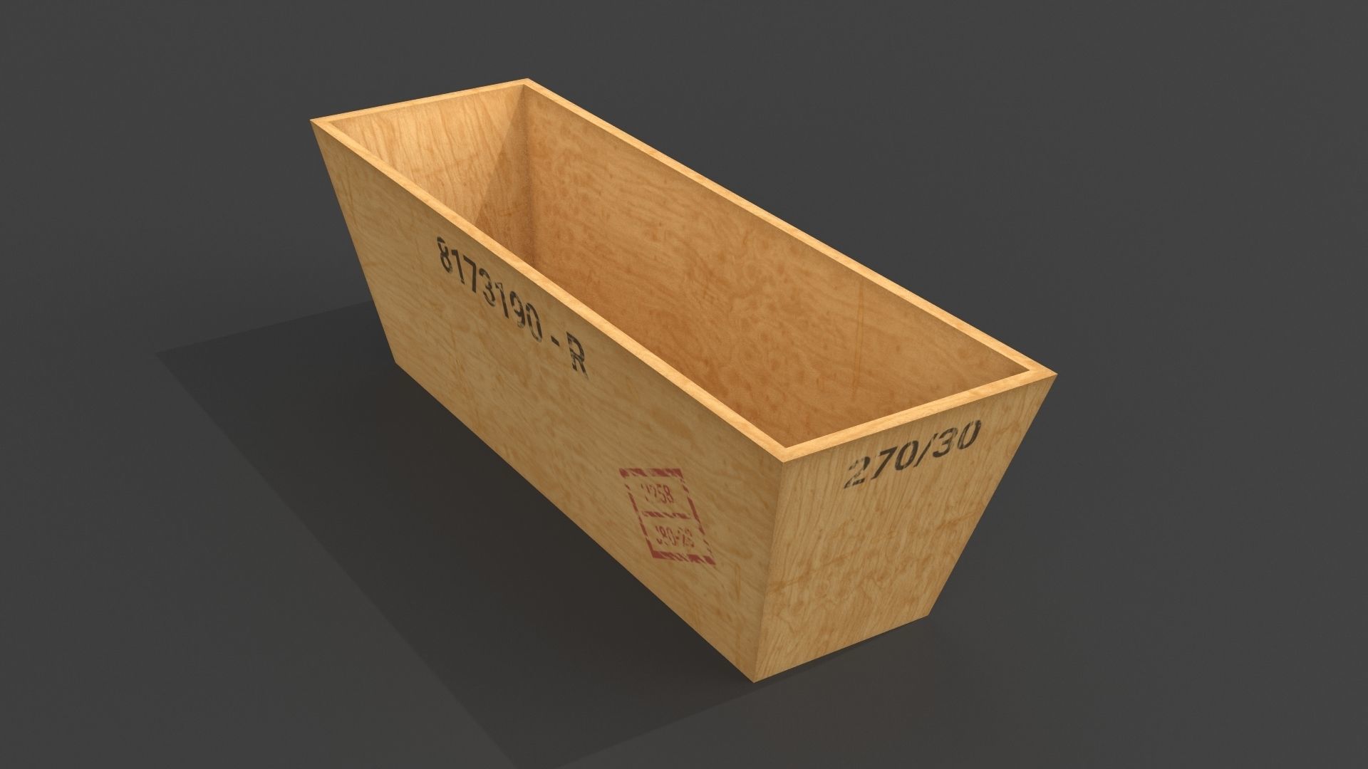 PBR Industrial Wooden Crate Collection  Low-poly 3D model_12