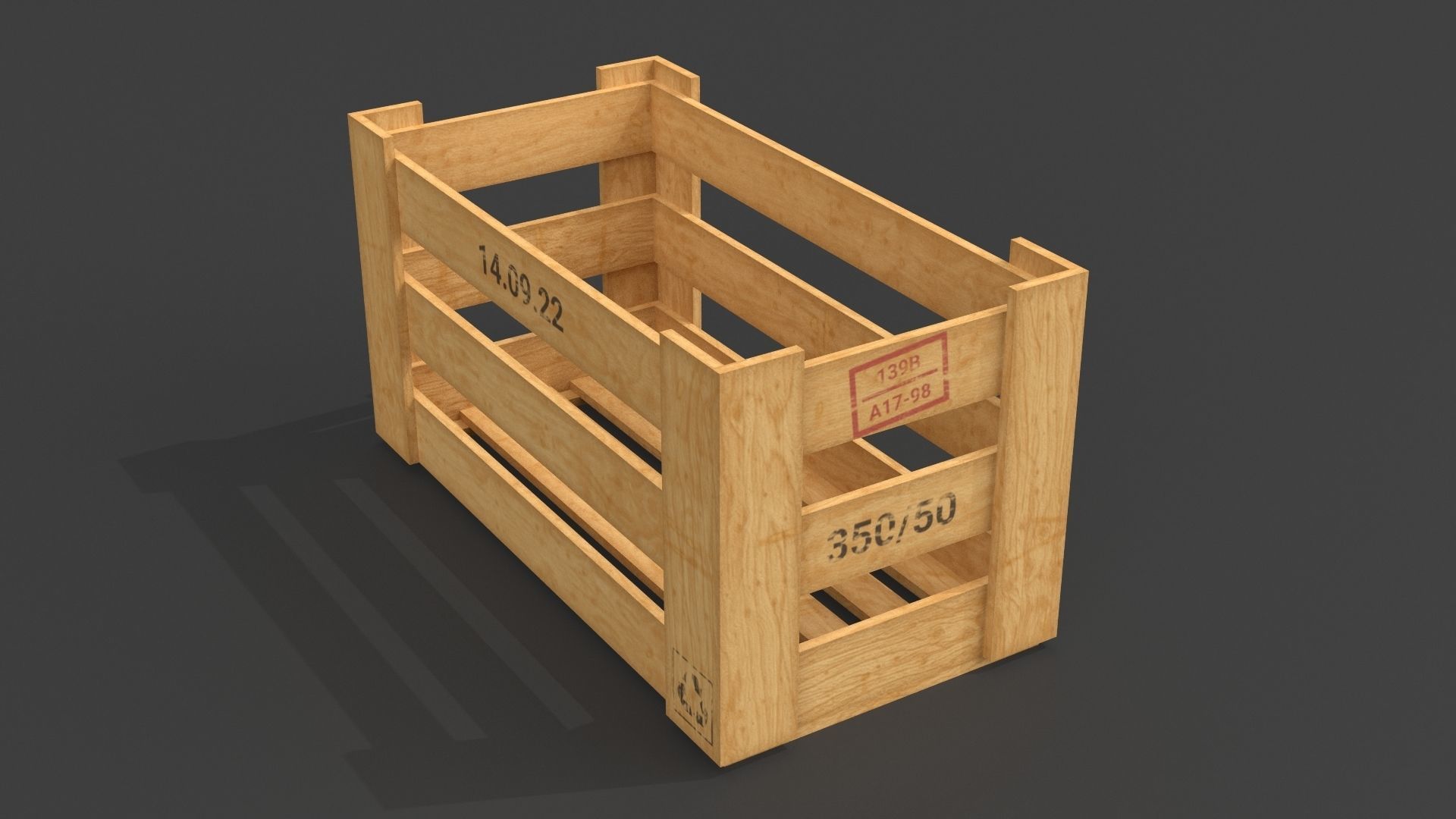 PBR Industrial Wooden Crate Collection  Low-poly 3D model_13