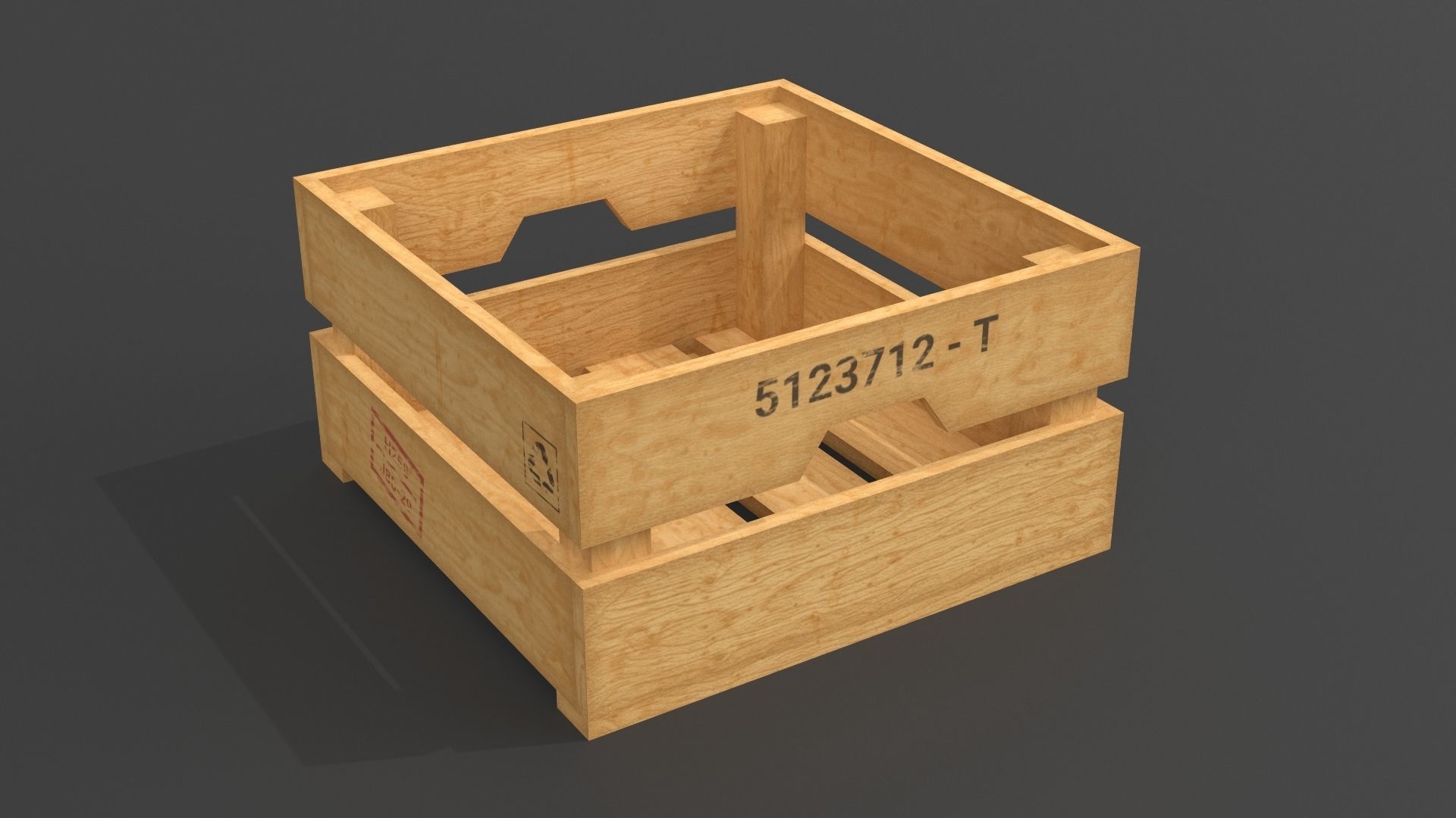 PBR Industrial Wooden Crate Collection  Low-poly 3D model_5