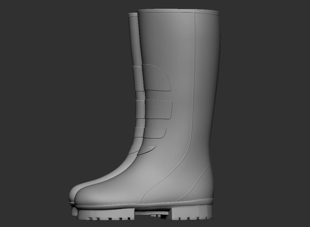RUBBER WORK BOOTS 3D print model_2